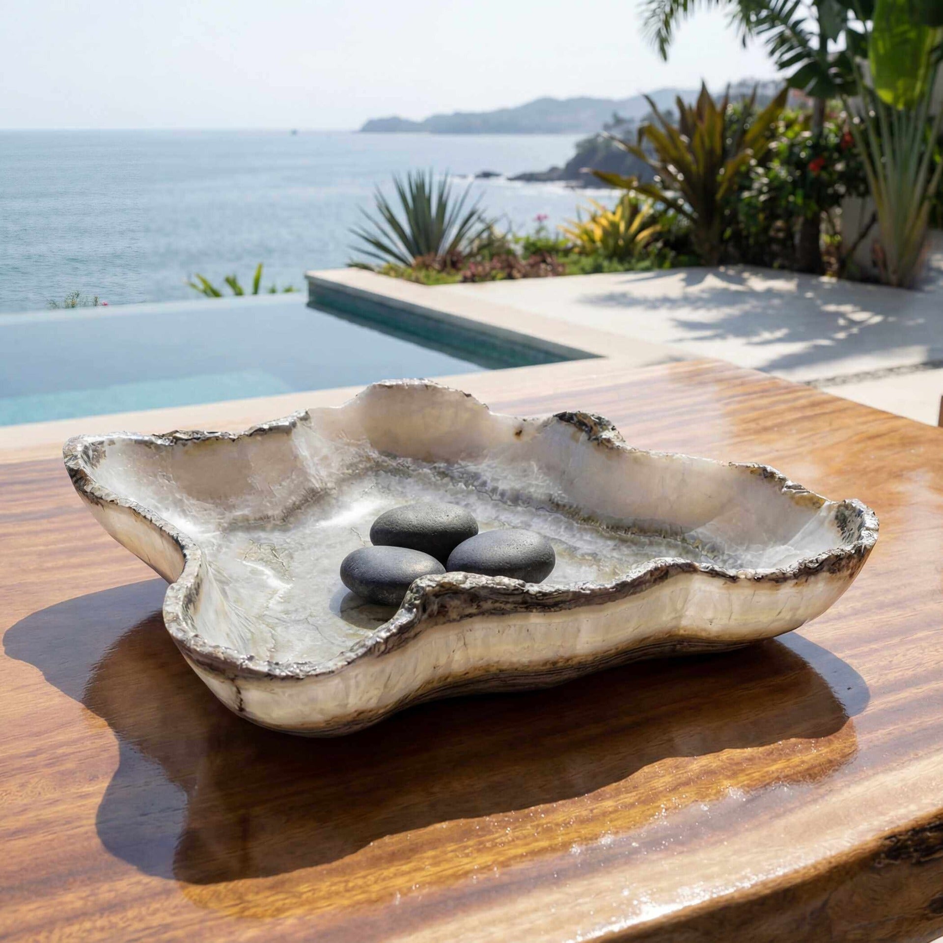 Lunara Indoor-Outdoor Stone Bowl by Uttermost