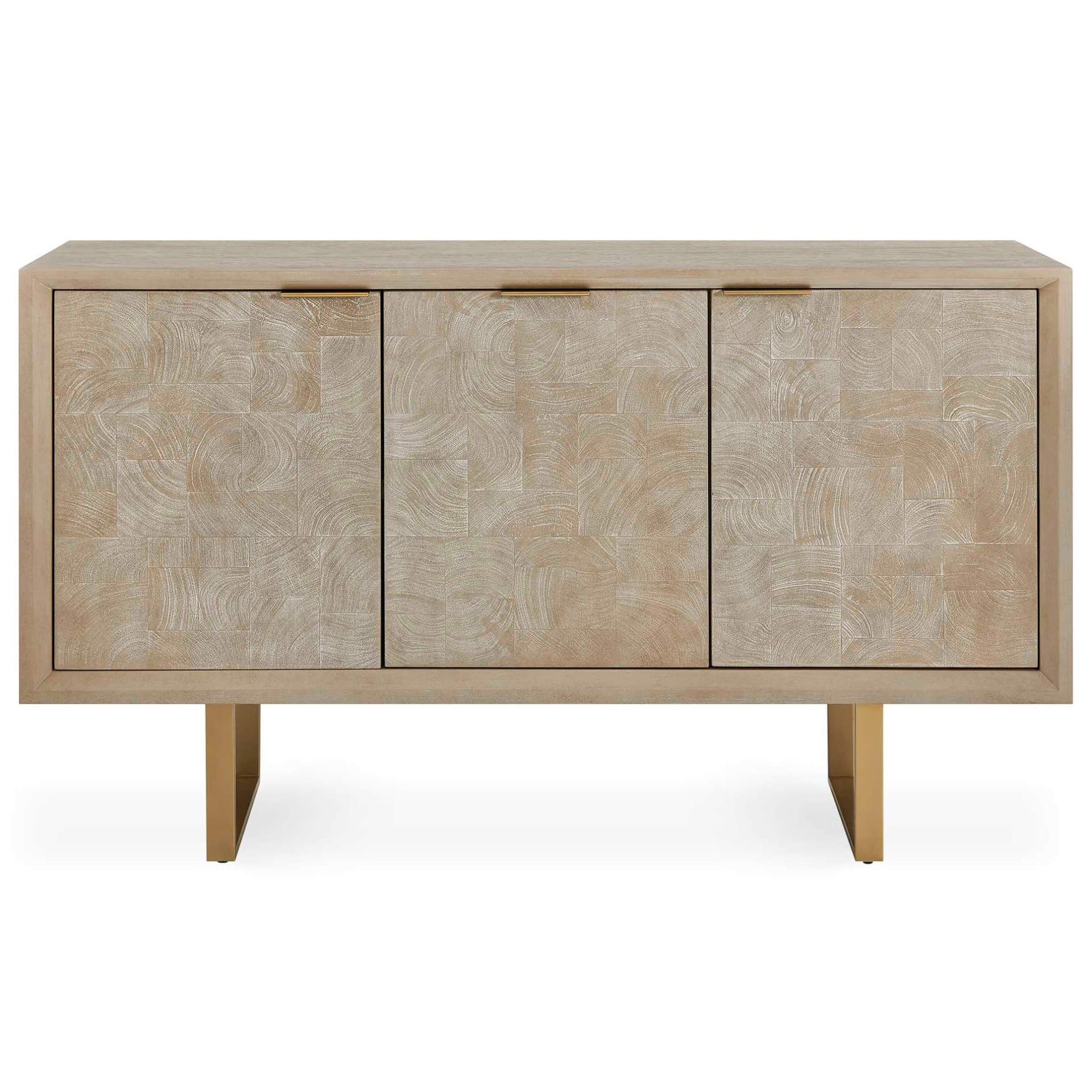 Maeva 3 Door Light Wood Cabinet by Uttermost