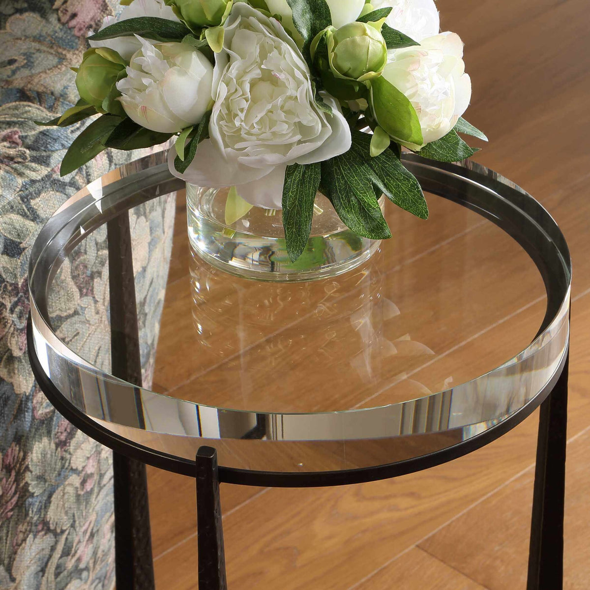 Midas Dark Bronze Round Side Table Uttermost