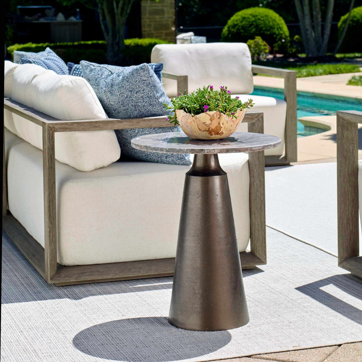 Midsummer Indoor-Outdoor Bronze Round Side Table by Uttermost