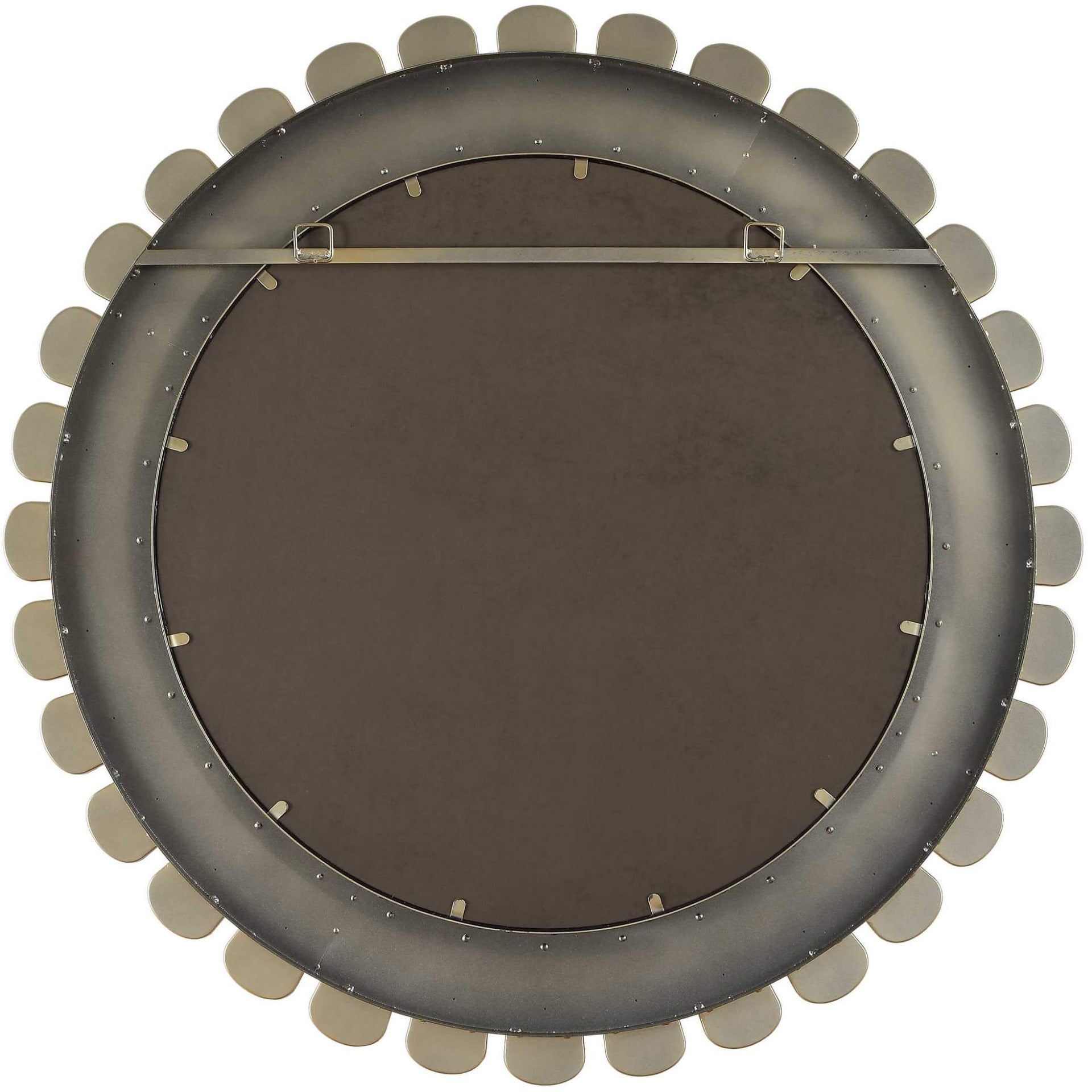 Miran White Glass Round Mirror by Uttermost