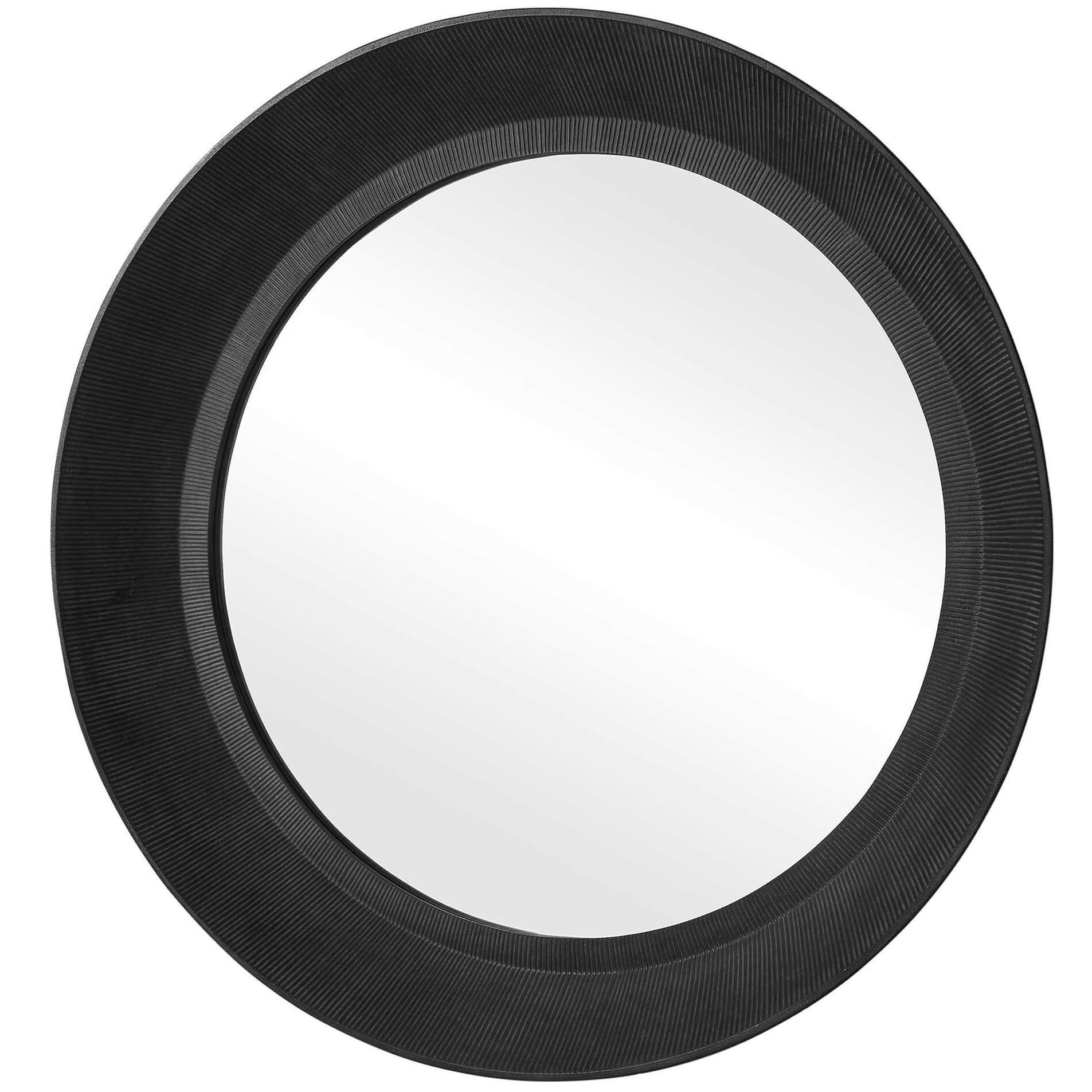 Montgomery Round Black Mirror by Uttermost