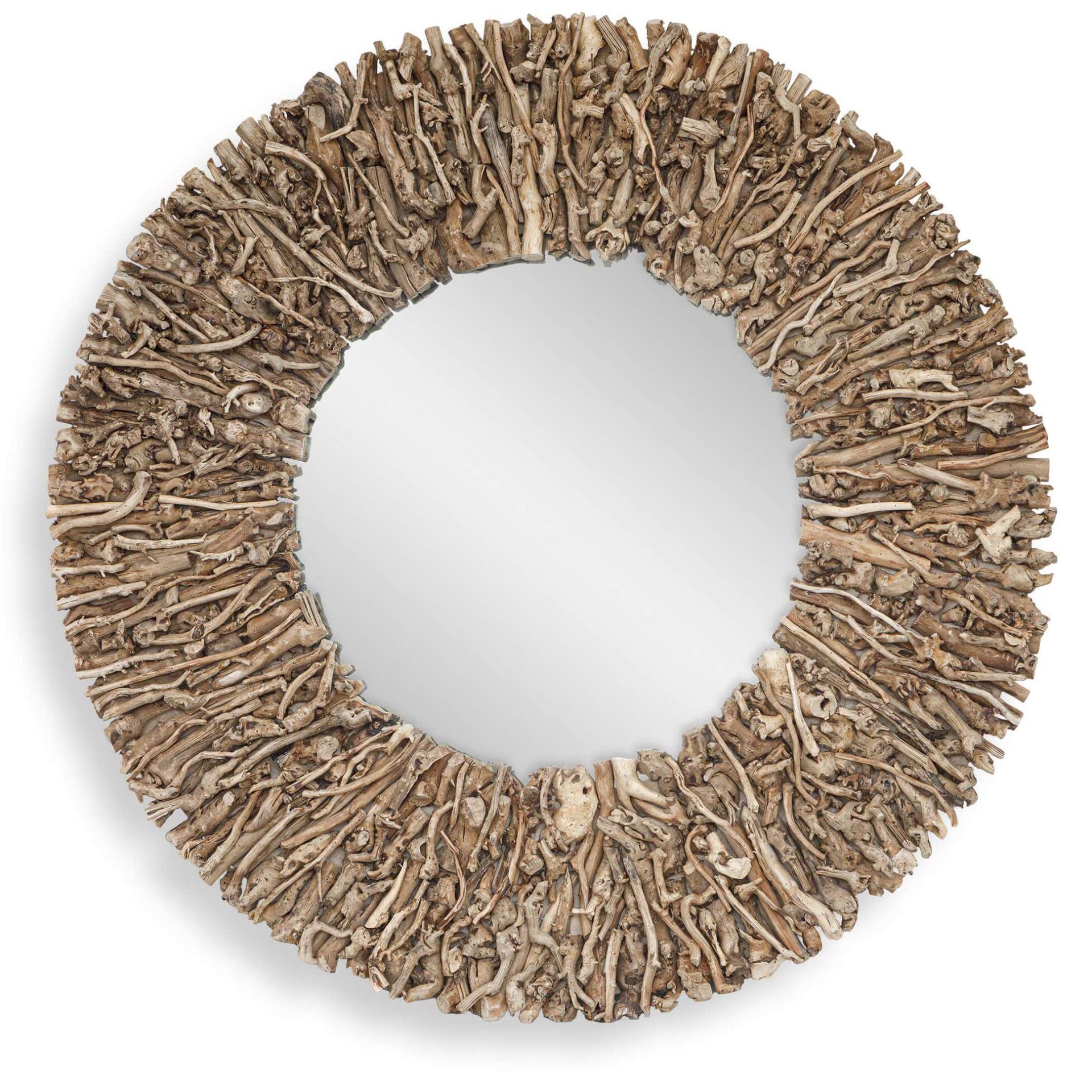 Rossetti Round Interwoven Wood Mirror by Uttermost