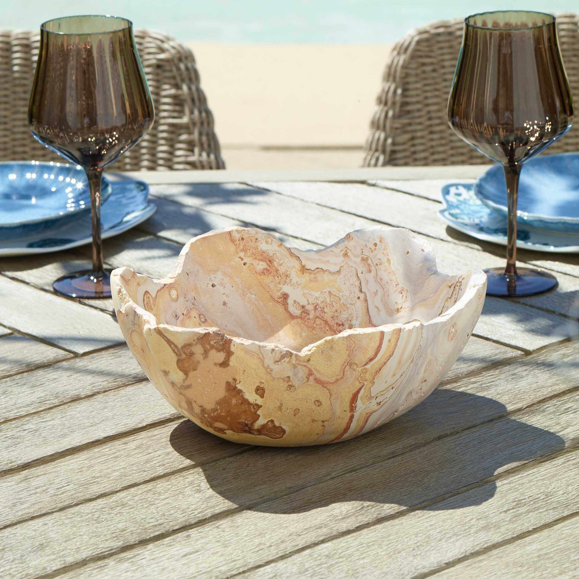 Sahara Bloom Indoor-Outdoor Stone Bowl by Uttermost