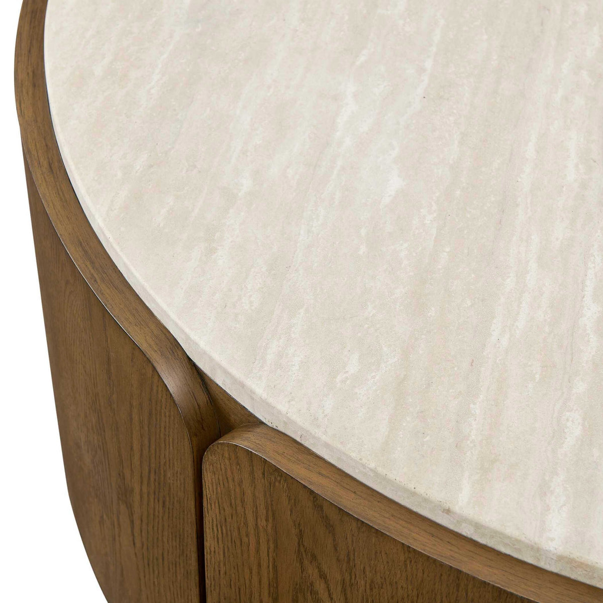 Tindall Round Travertine Coffee Table Uttermost