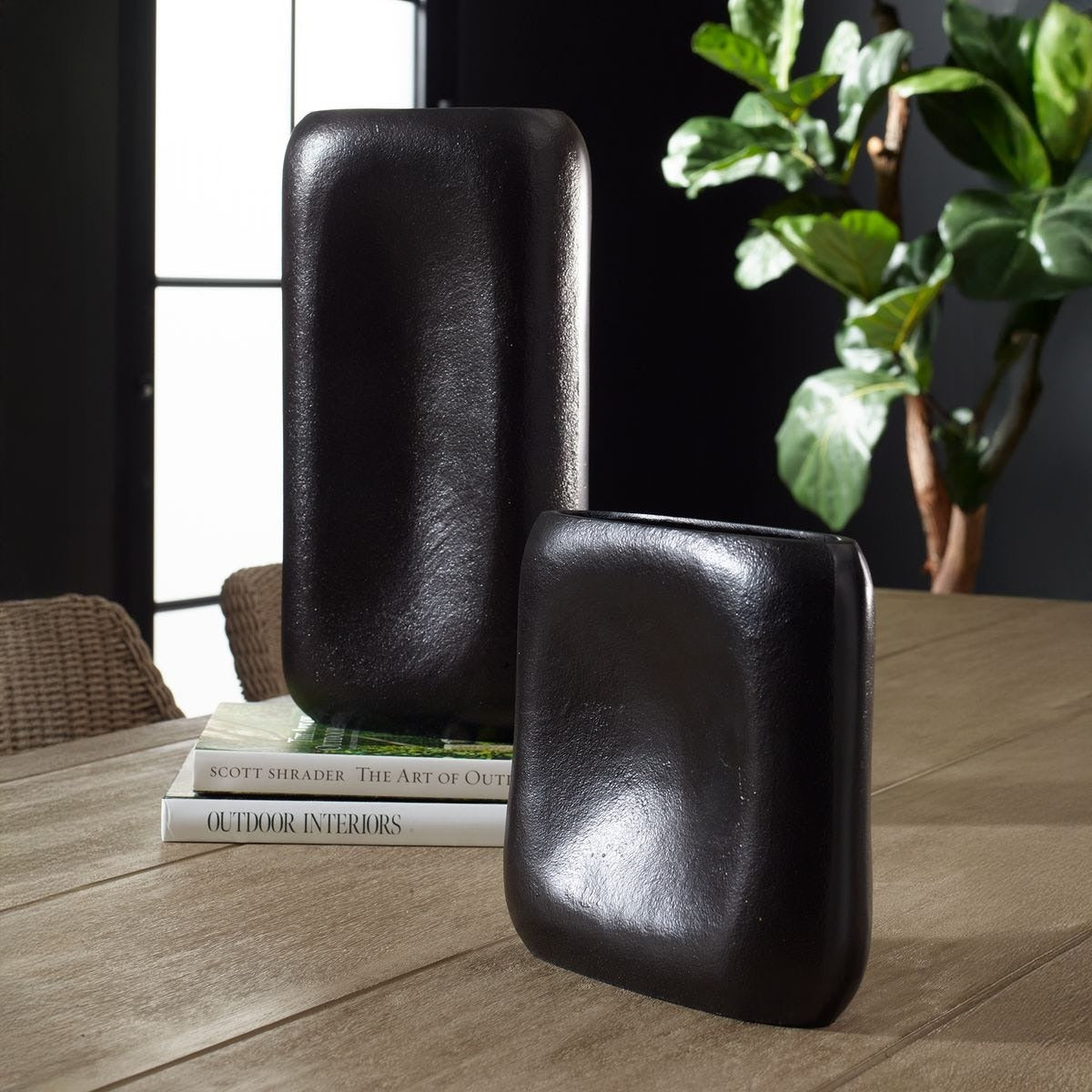 Anodic Vases in Dark Brown - Set of 2 by Uttermost