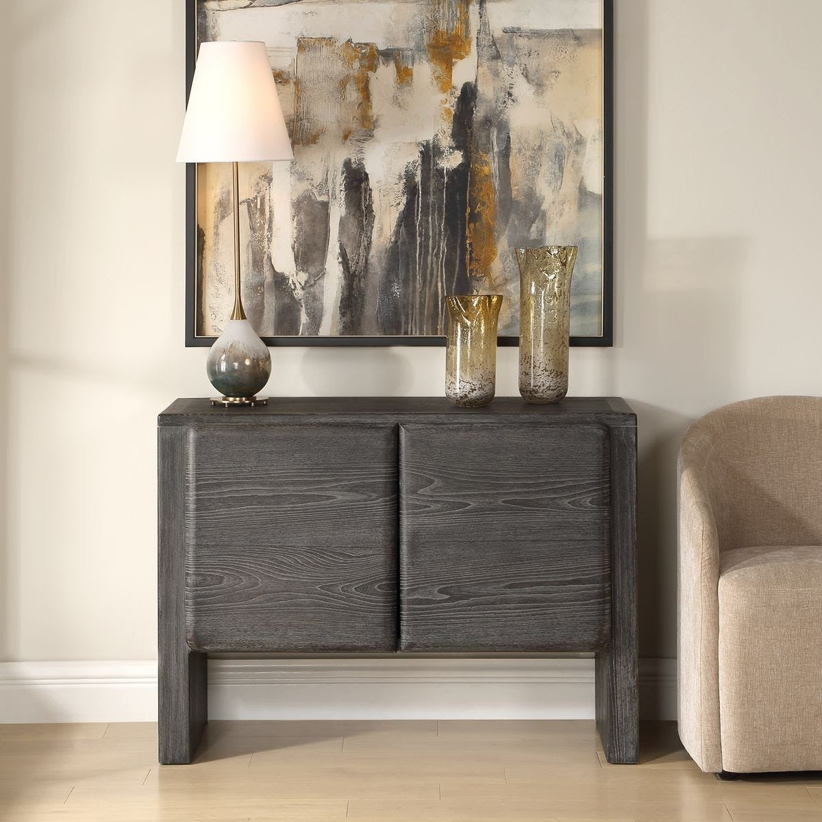 Bierk 2 Door Cabinet in Dark Stain by Uttermost