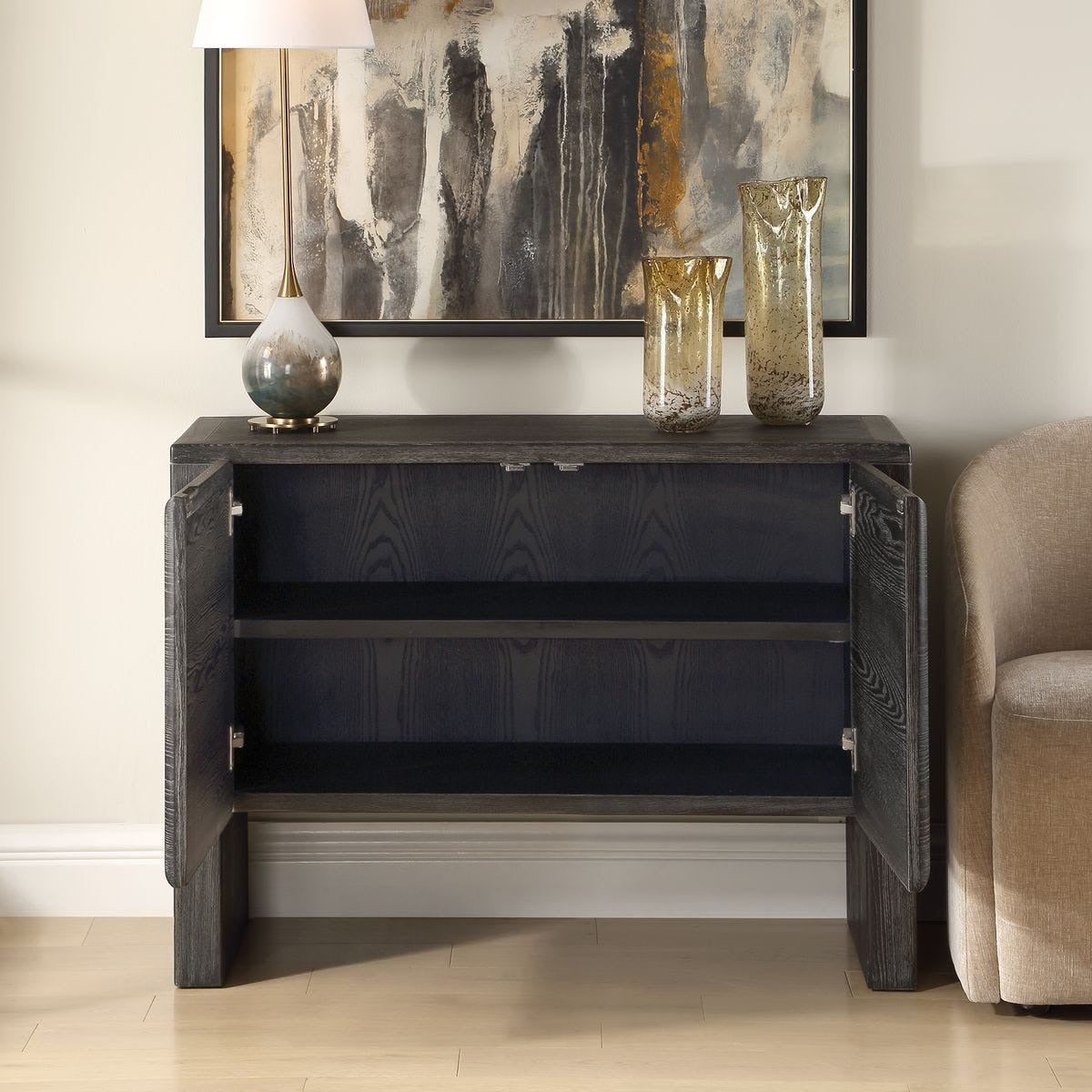 Bierk 2 Door Cabinet in Dark Stain by Uttermost