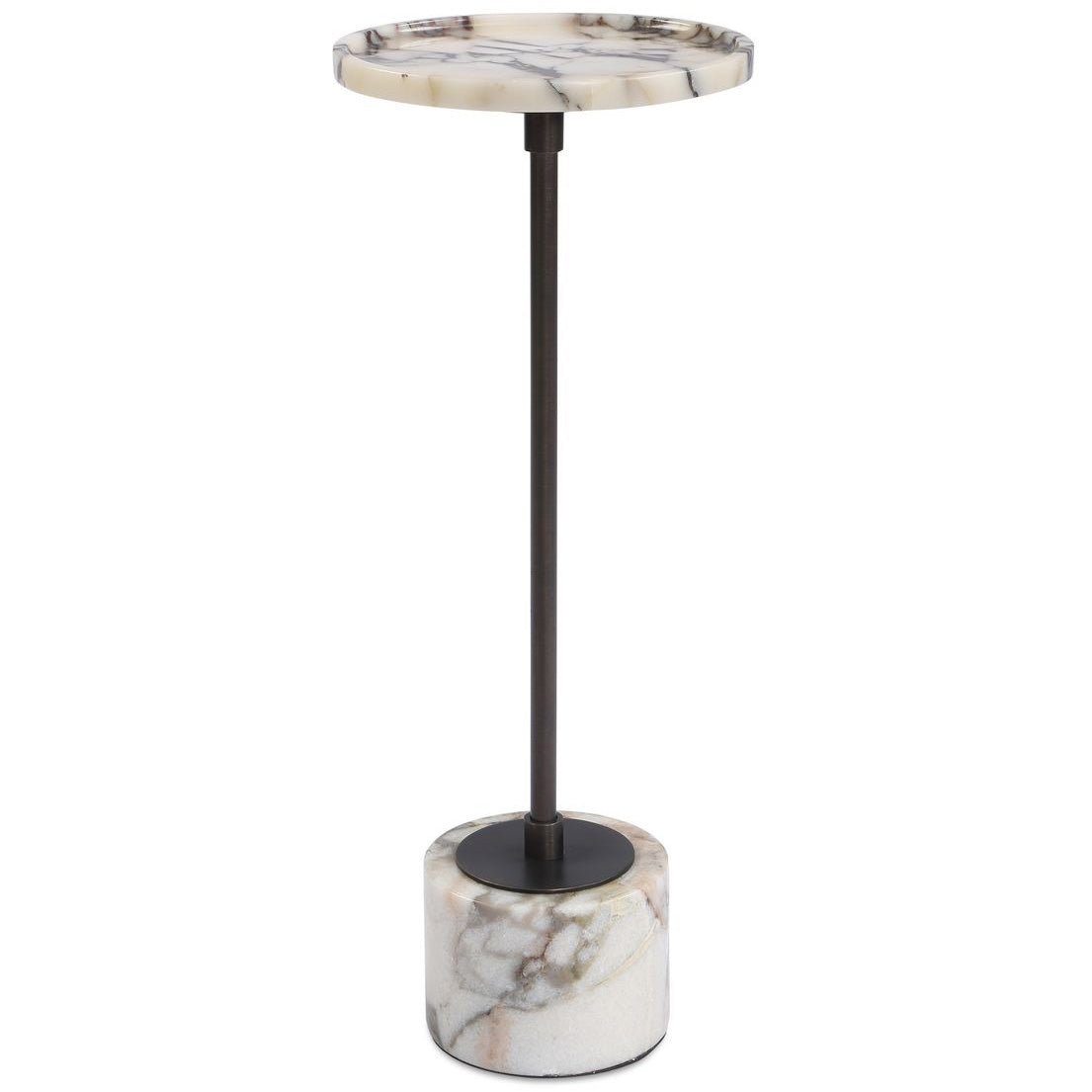 Brunson Drink Table in White Marble by Uttermost