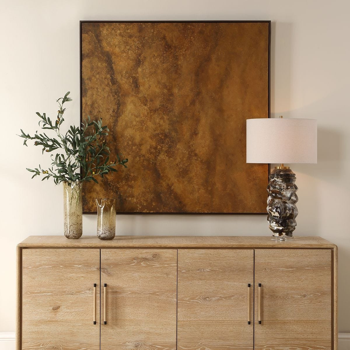 Burn Hand Painted Canvas by Uttermost