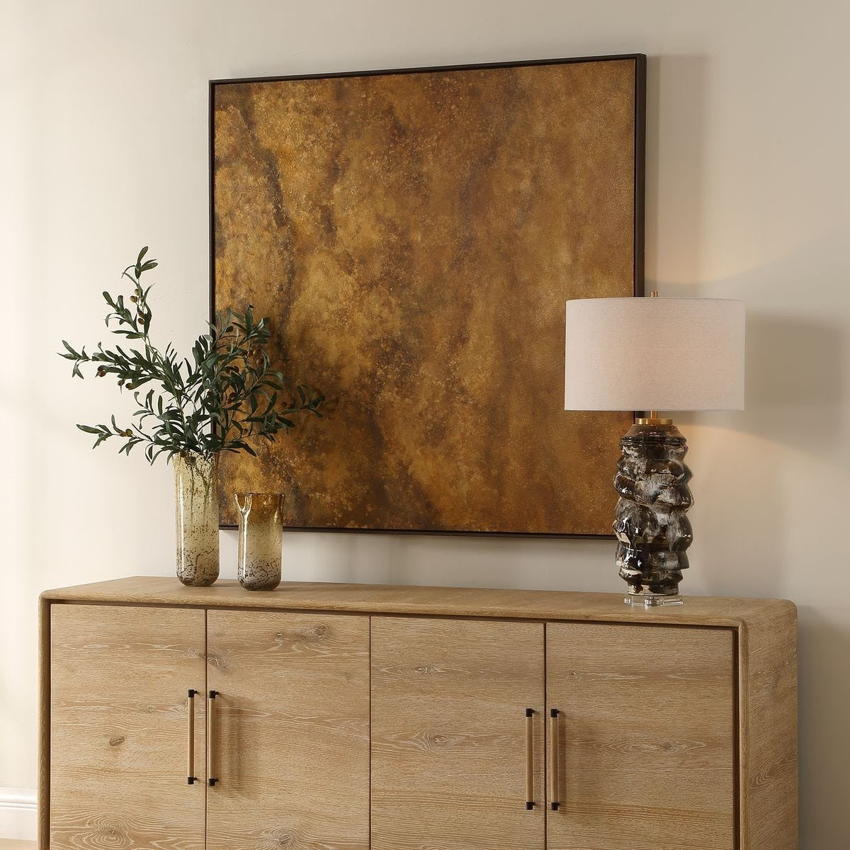 Burn Hand Painted Canvas by Uttermost