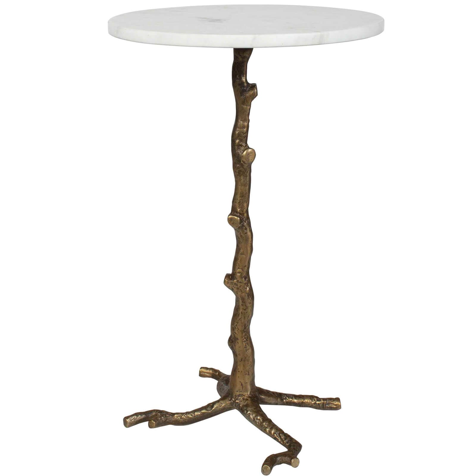 Calais White Marble Side Table by Uttermost