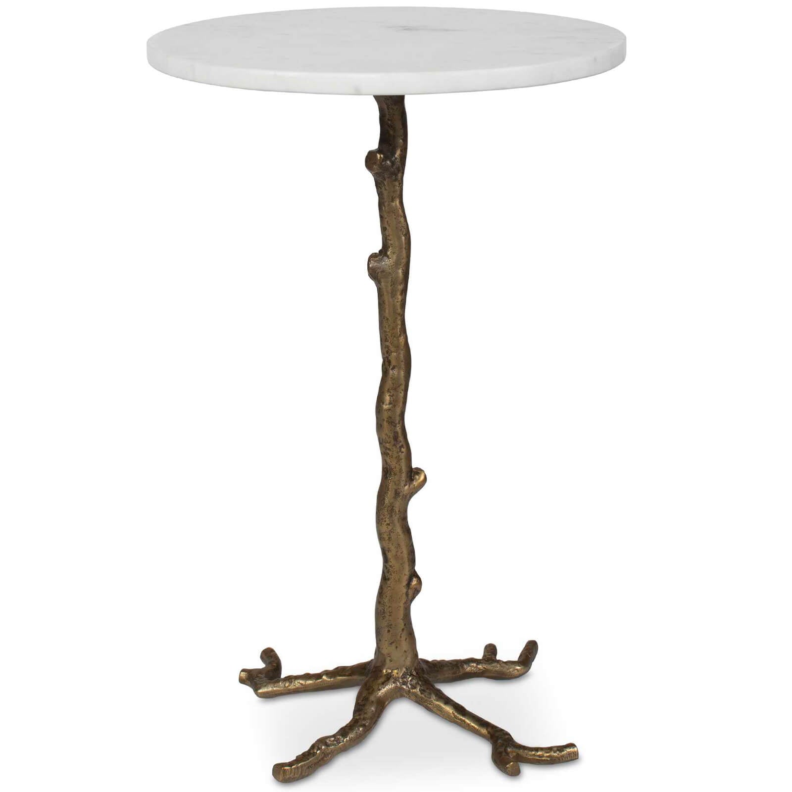 Calais White Marble Side Table by Uttermost