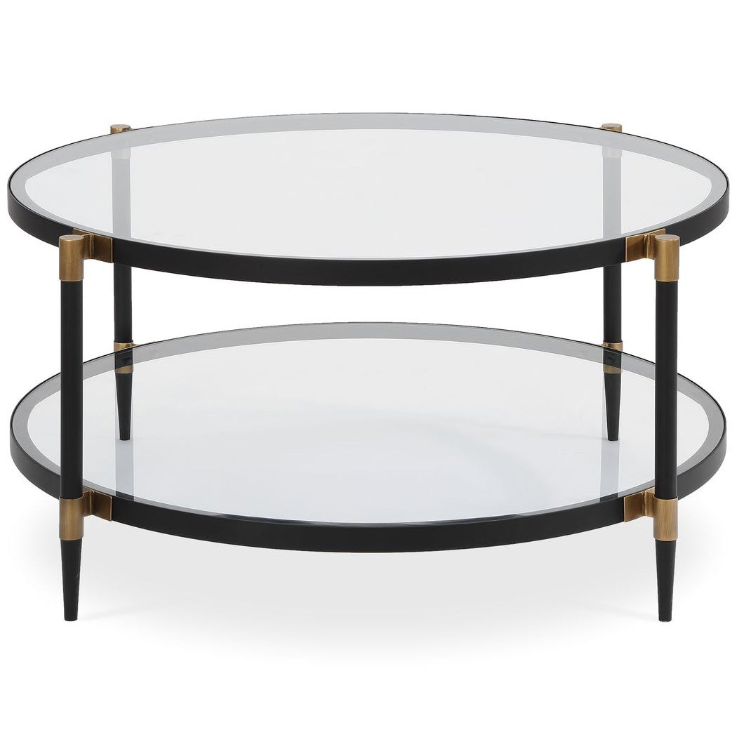 Chadid Round Coffee Table in Glass by Uttermost