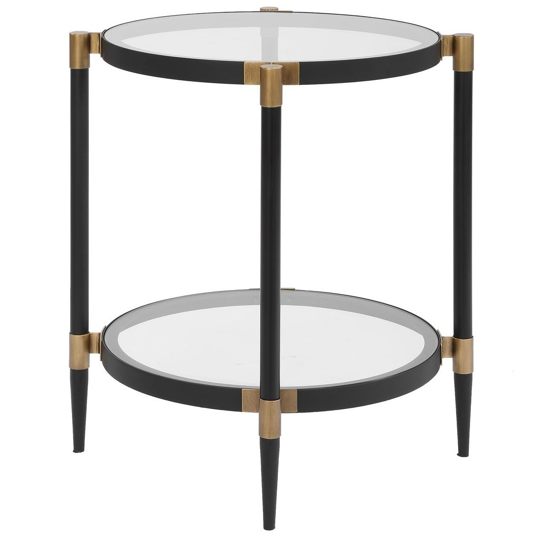 Chadid Round Side Table in Glass by Uttermost