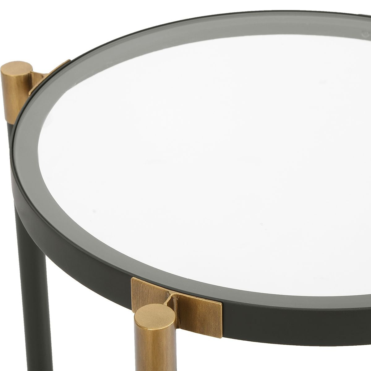 Chadid Round Side Table in Glass by Uttermost