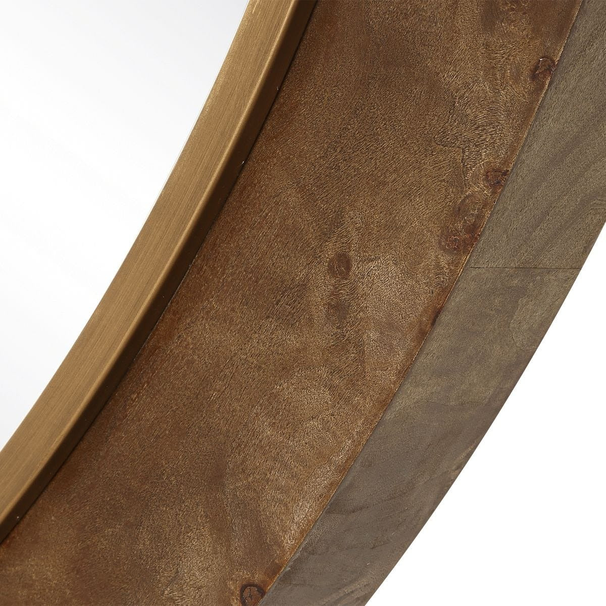 Cleveland Round Mirror in Burl Wood by Uttermost