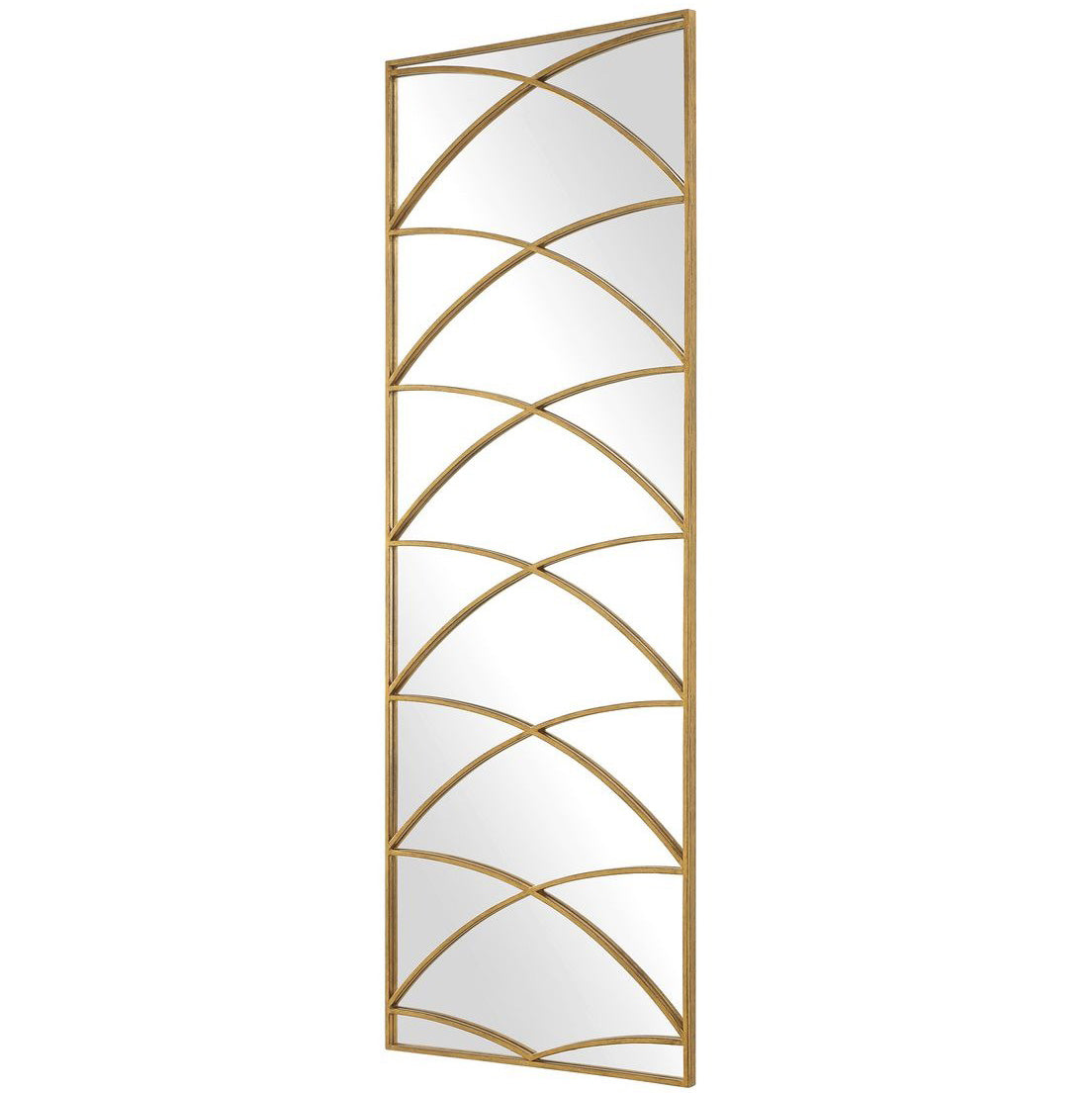 Crossed Up Full Length Mirror in Gold by Uttermost