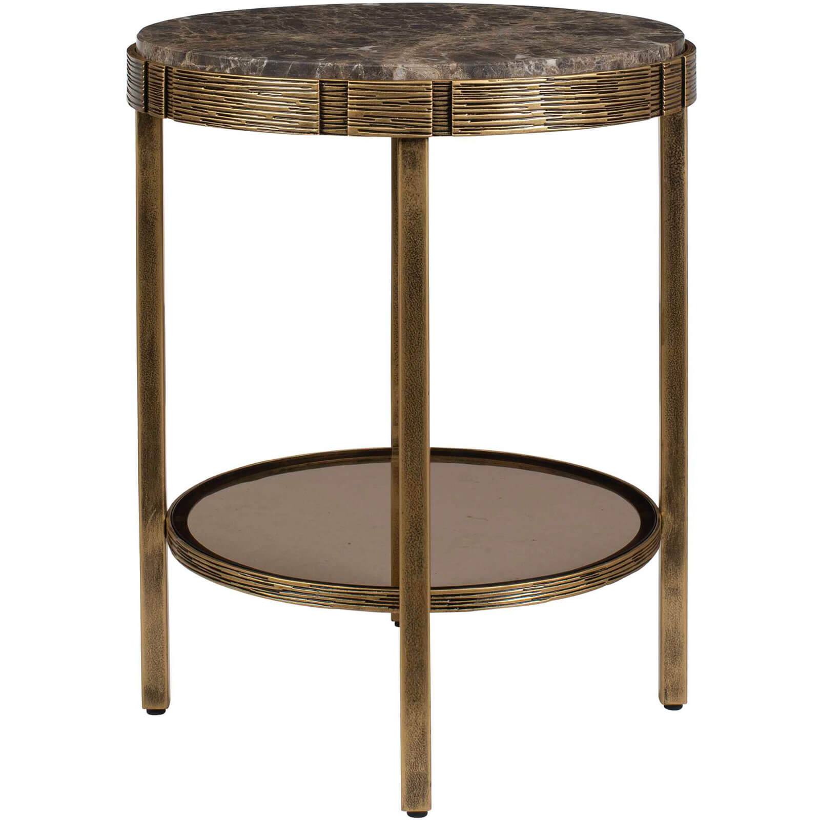 Cusano Round Dark Marble Side Table by Uttermost