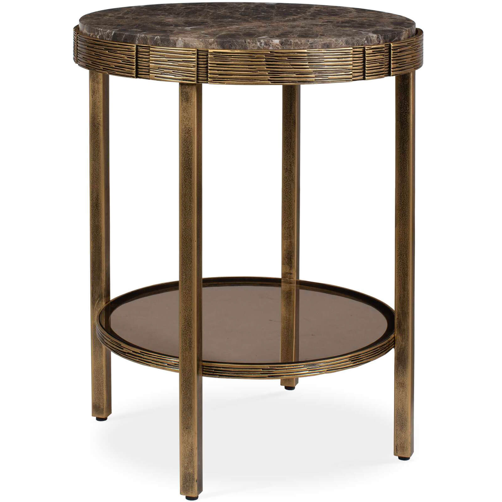 Cusano Round Dark Marble Side Table by Uttermost