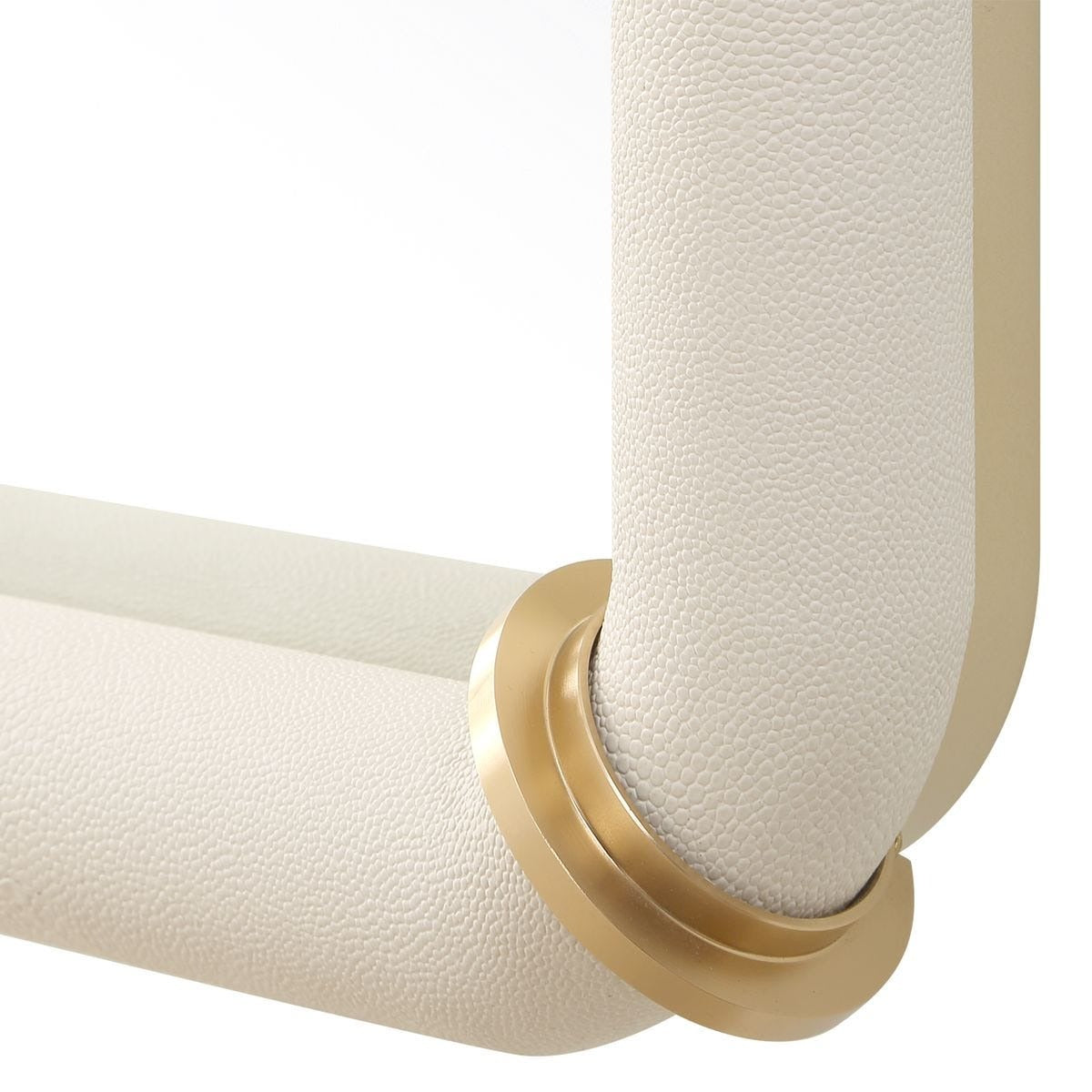 Cyprus Mirror in White Leather by Uttermost