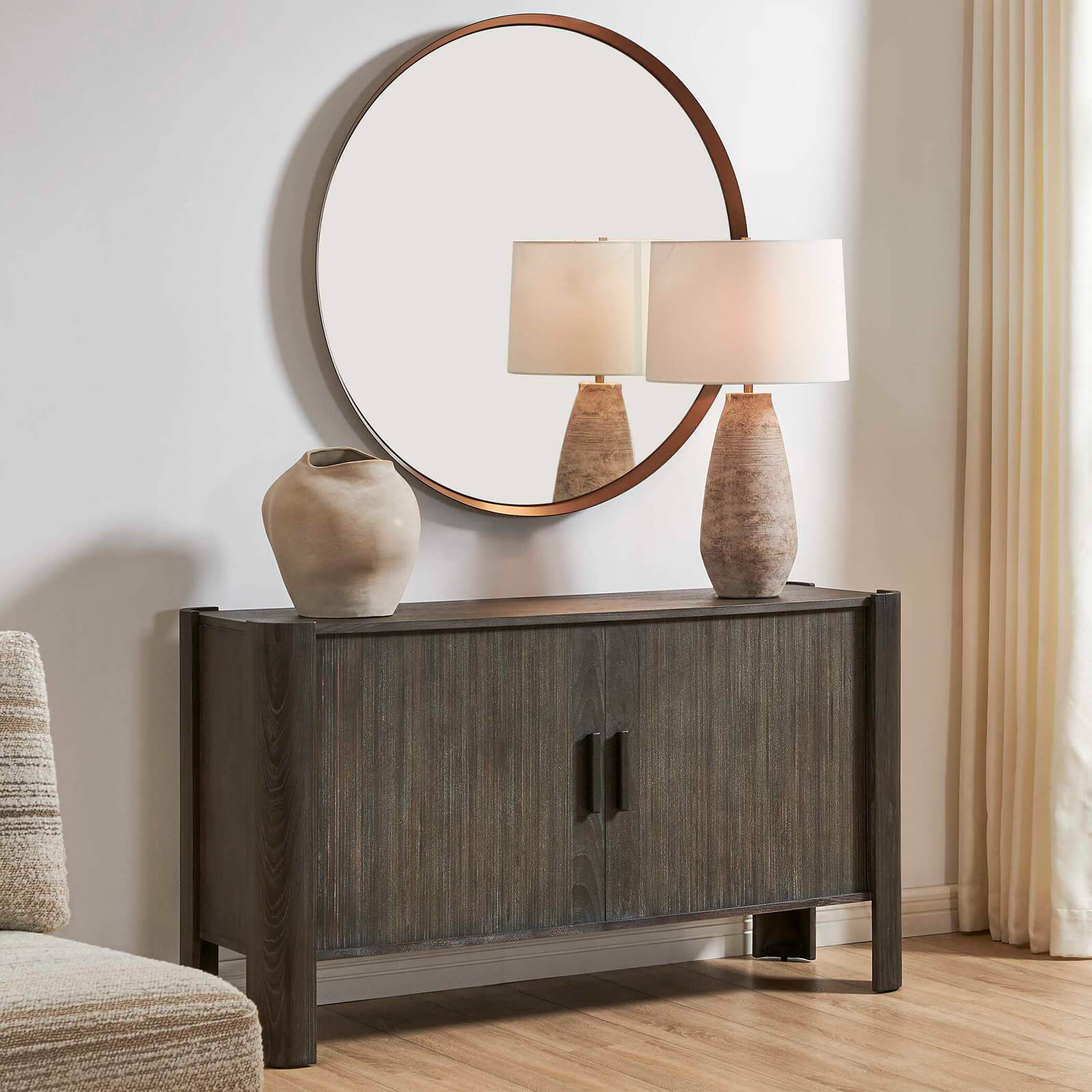 Drury 2 Door Storage Cabinet in Dark Grey by Uttermost