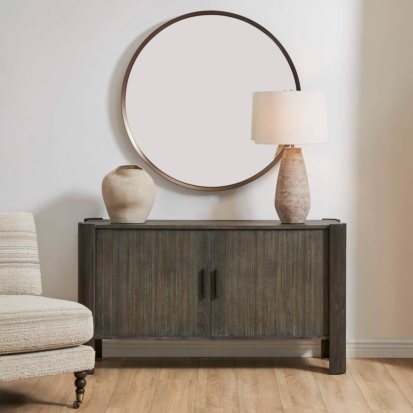 Drury 2 Door Storage Cabinet in Dark Grey by Uttermost