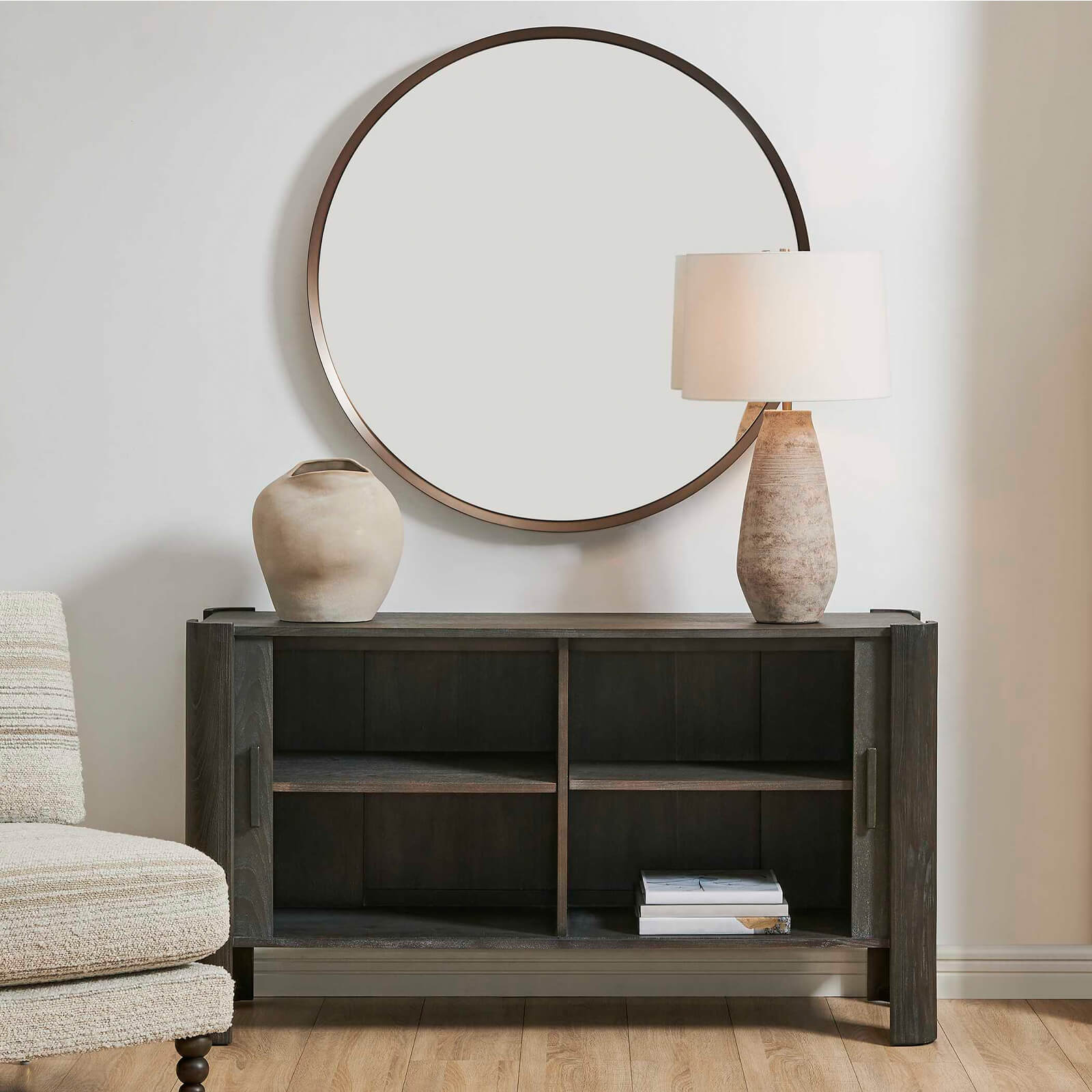 Drury 2 Door Storage Cabinet in Dark Grey by Uttermost