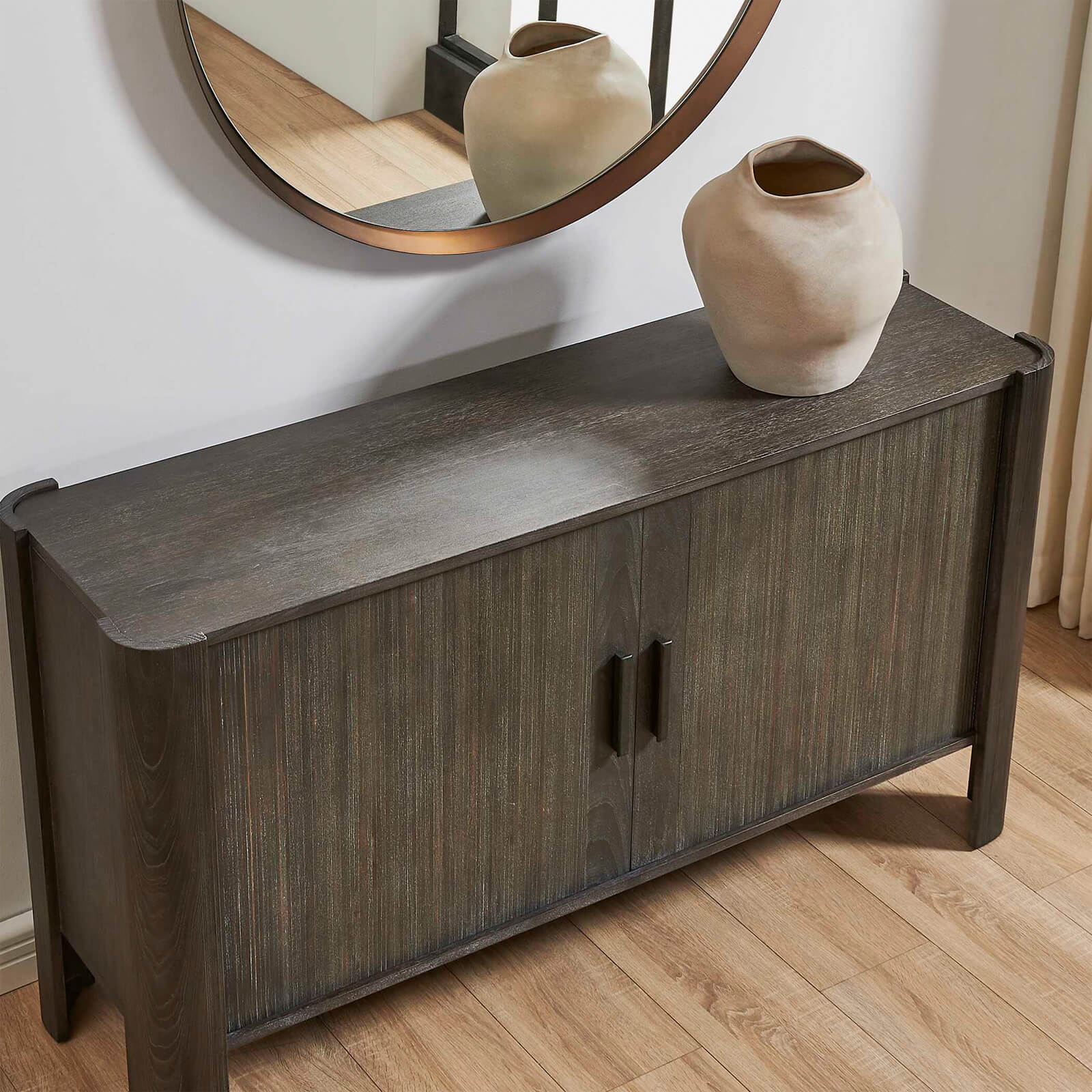 Drury 2 Door Storage Cabinet in Dark Grey by Uttermost