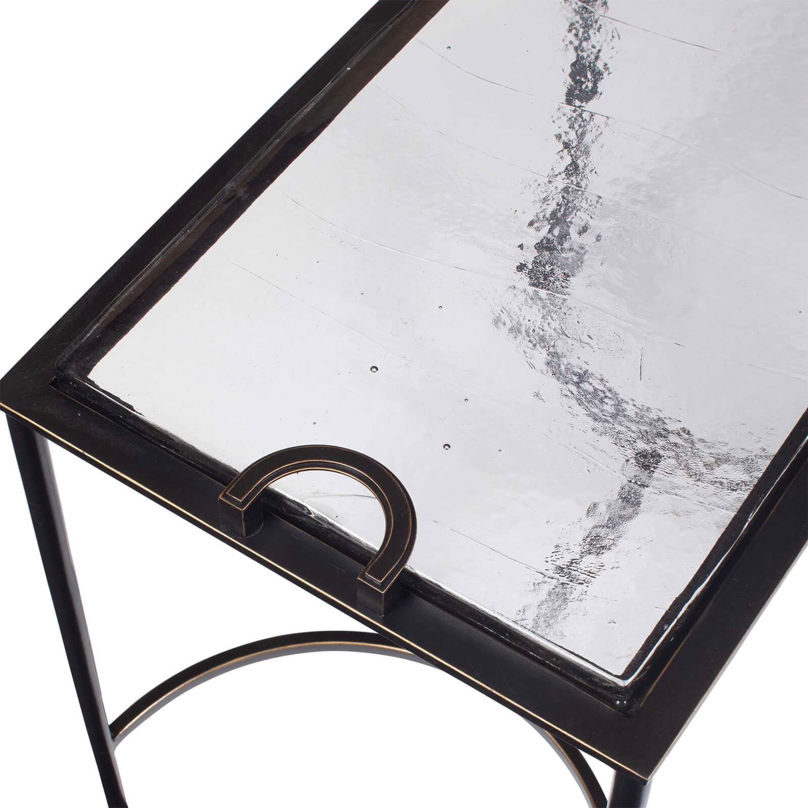 Eisen Textured Glass Side Table by Uttermost