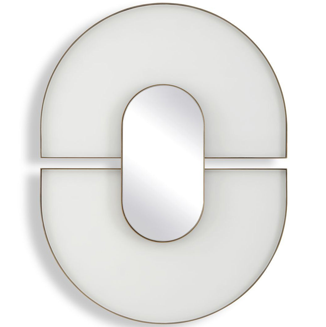 Encase Modern Oval Mirror in White by Uttermost
