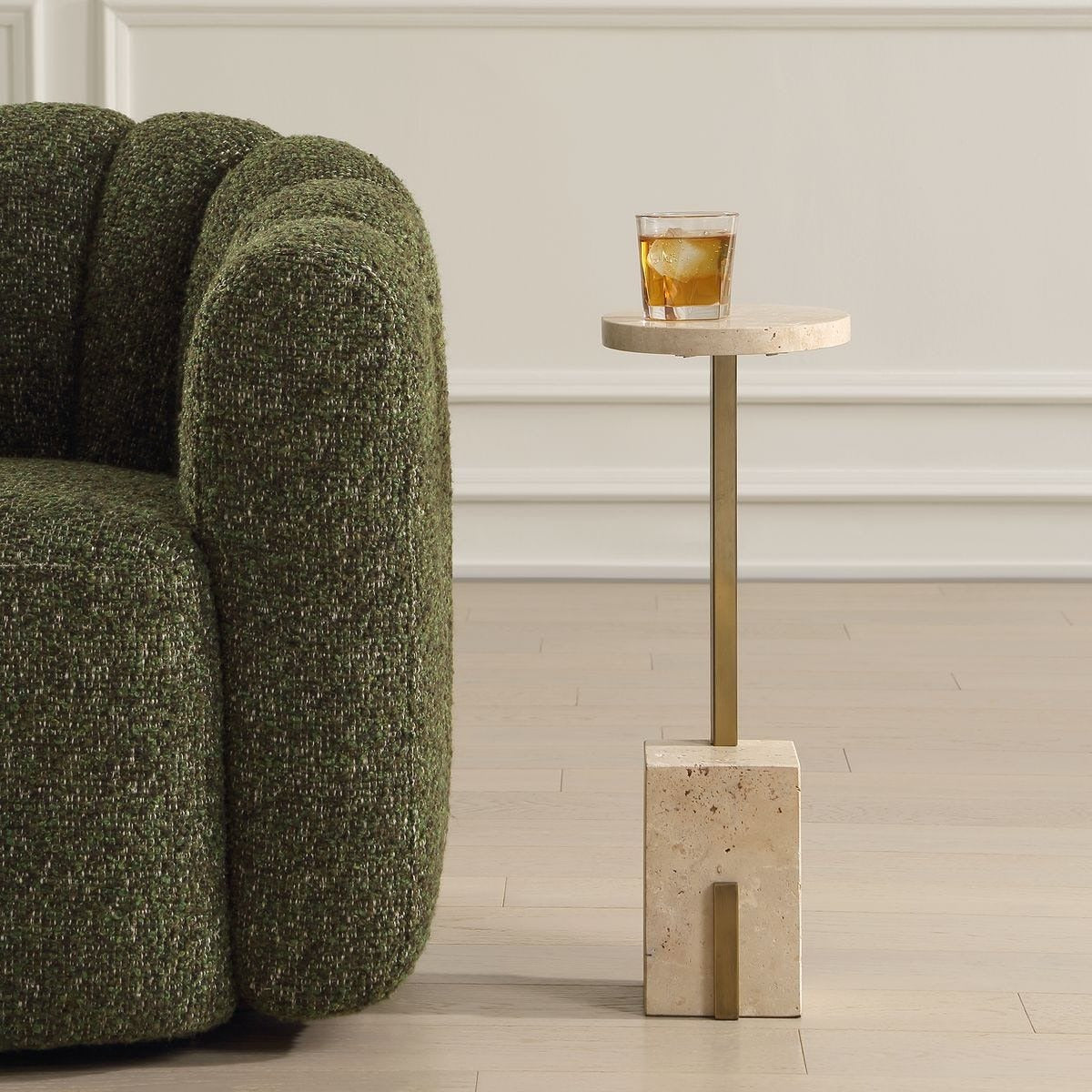 Feranno Accent Table in Travertine by Uttermost