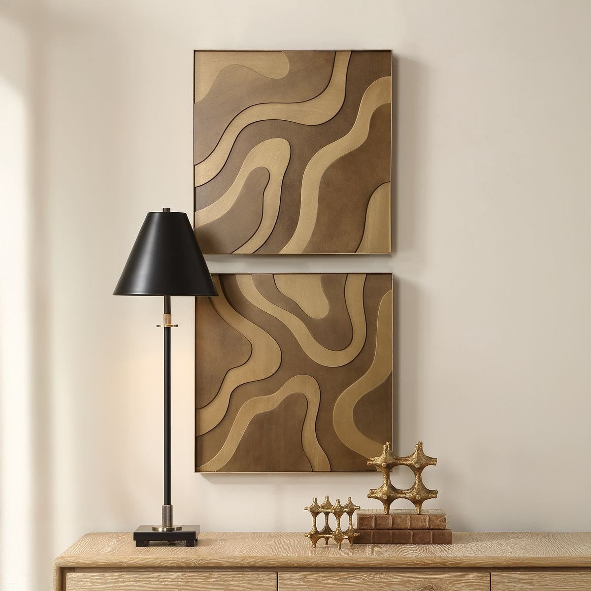 Golden Terrain Wooden Wall Decor - Set of 2 by Uttermost