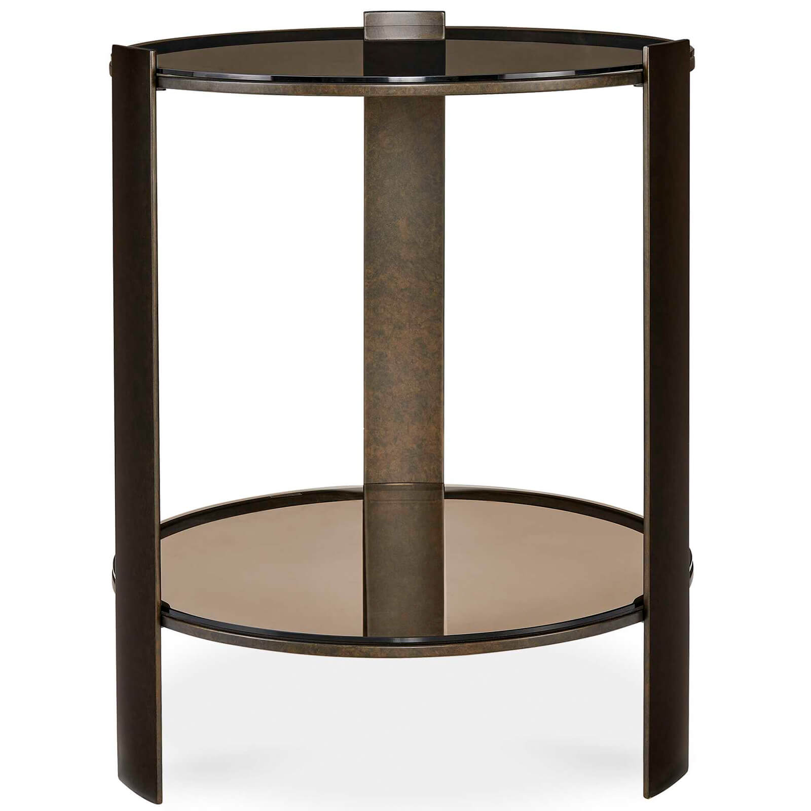 Hanson Side Table in Bronze and Dark Glass by Uttermost