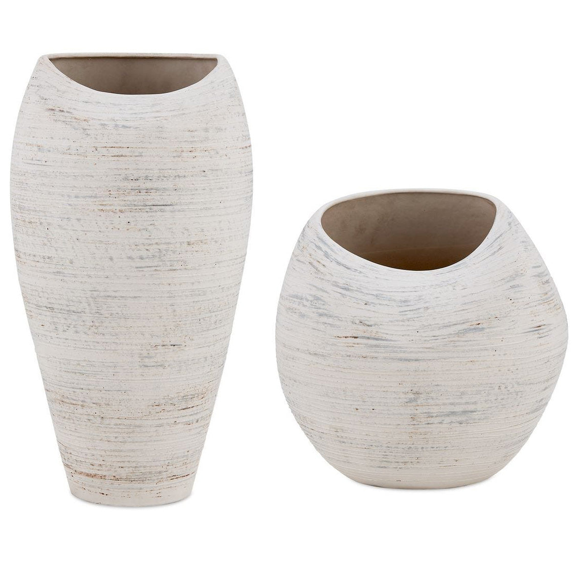Inara Indoor-Outdoor Vases in White - Set of 2 by Uttermost