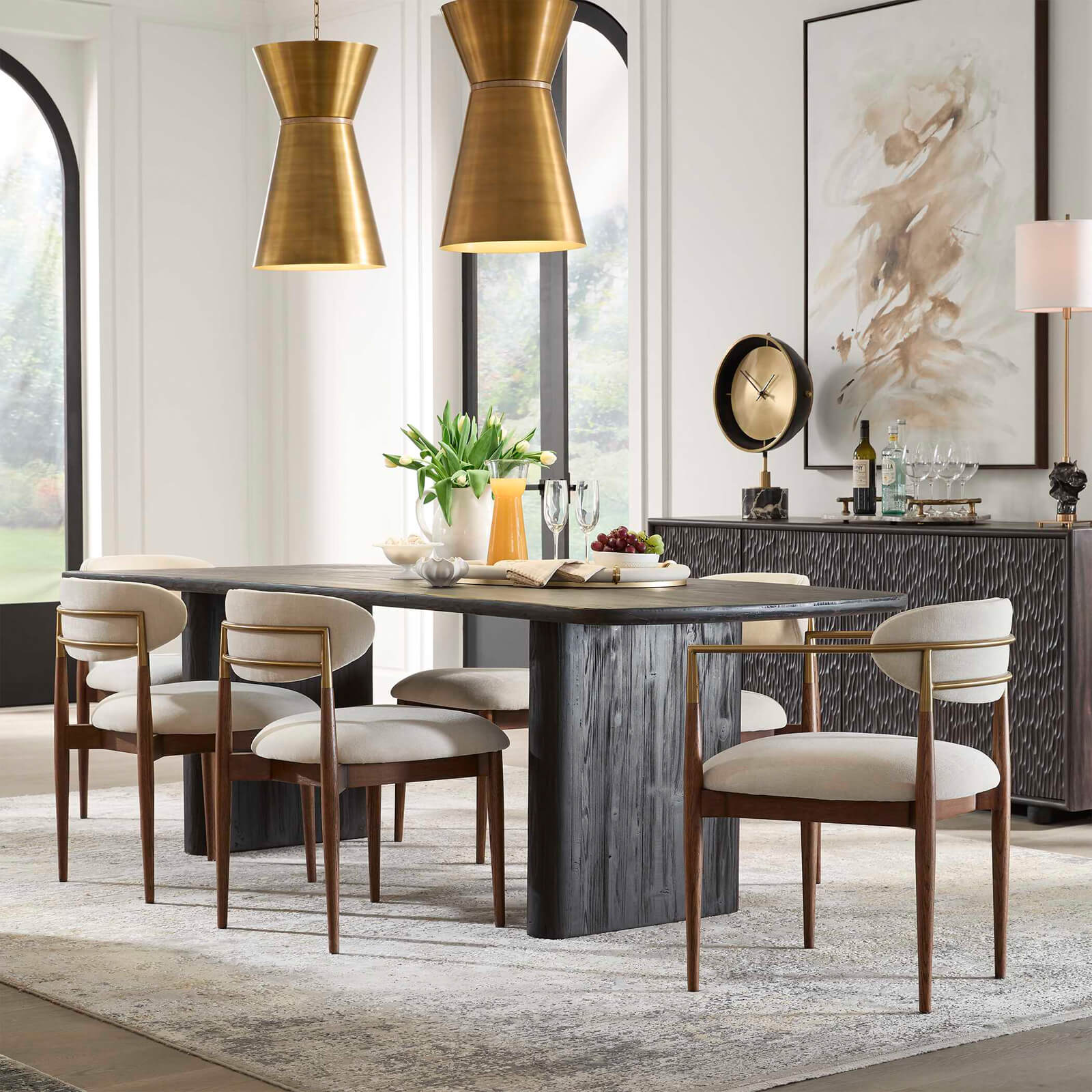 Kirin Reclaimed Fir Dining Table in Black by Uttermost