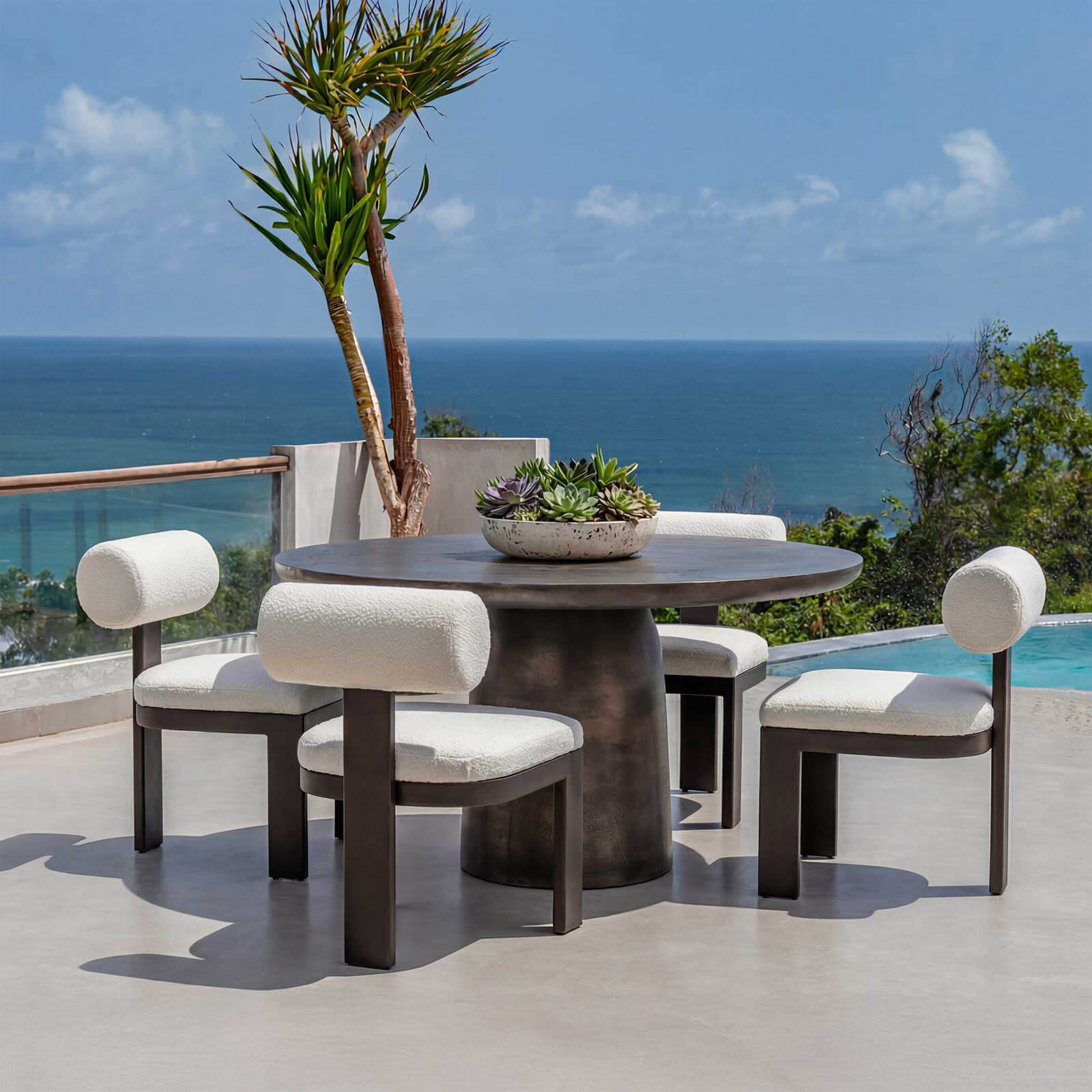 Madrone Indoor-Outdoor Bronze Dining Table by Uttermost
