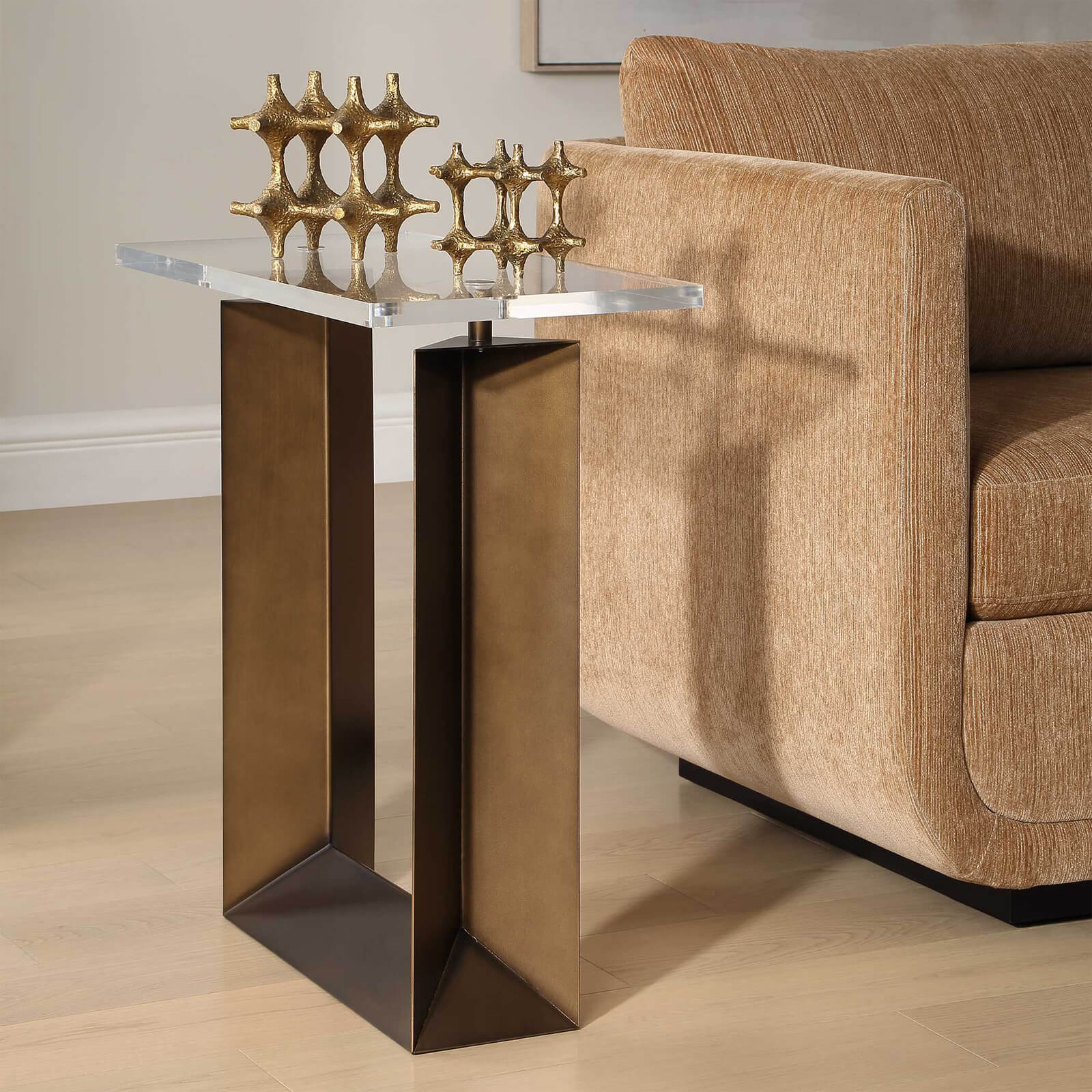 McElroy Modern Bronze Side Table by Uttermost