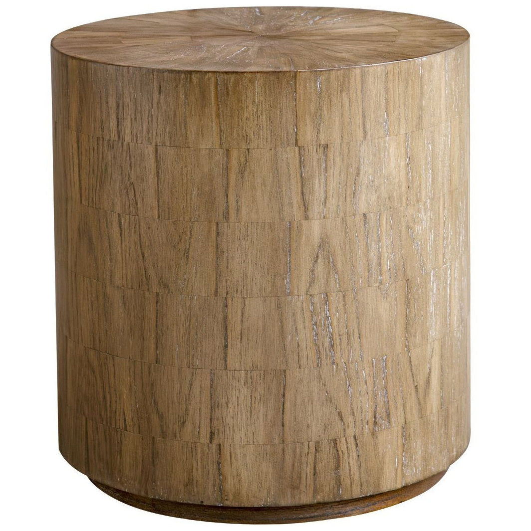 Nevis Cylinder Side Table in Wood by Uttermost