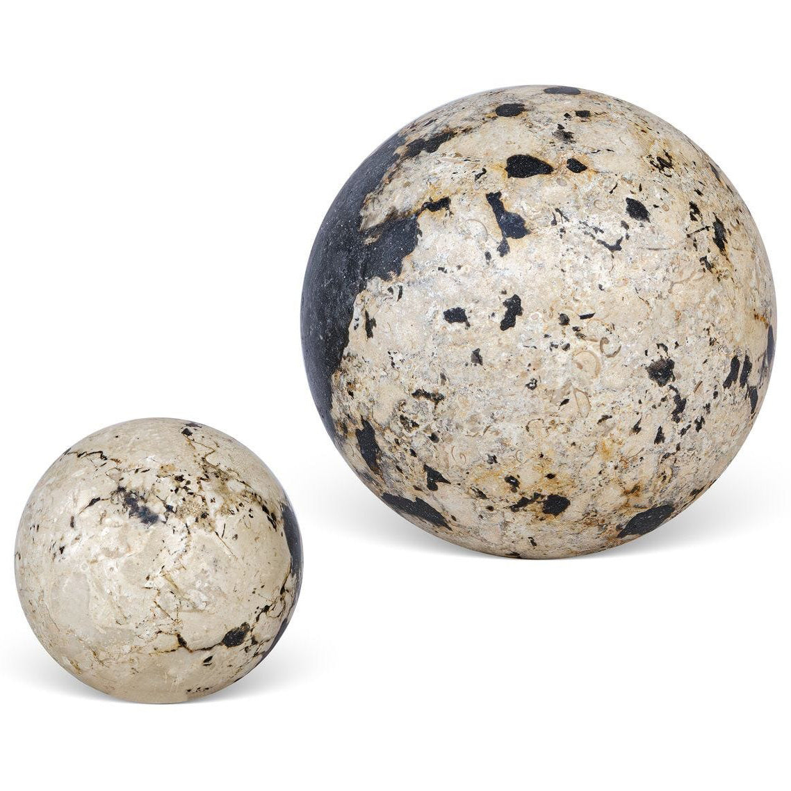 Nouveau Coral Stone Decorative Spheres - Set of 2 by Uttermost