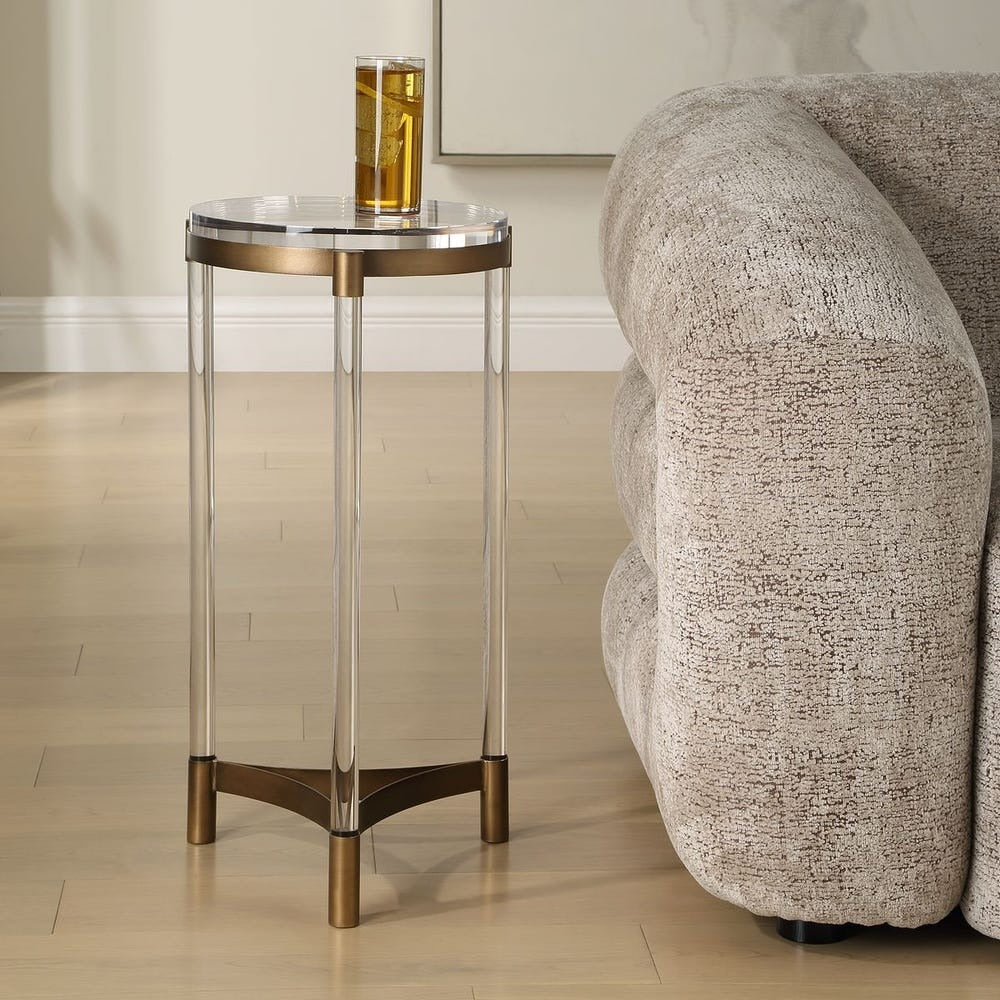 Pereira Round Accent Table in Acrylic by Uttermost