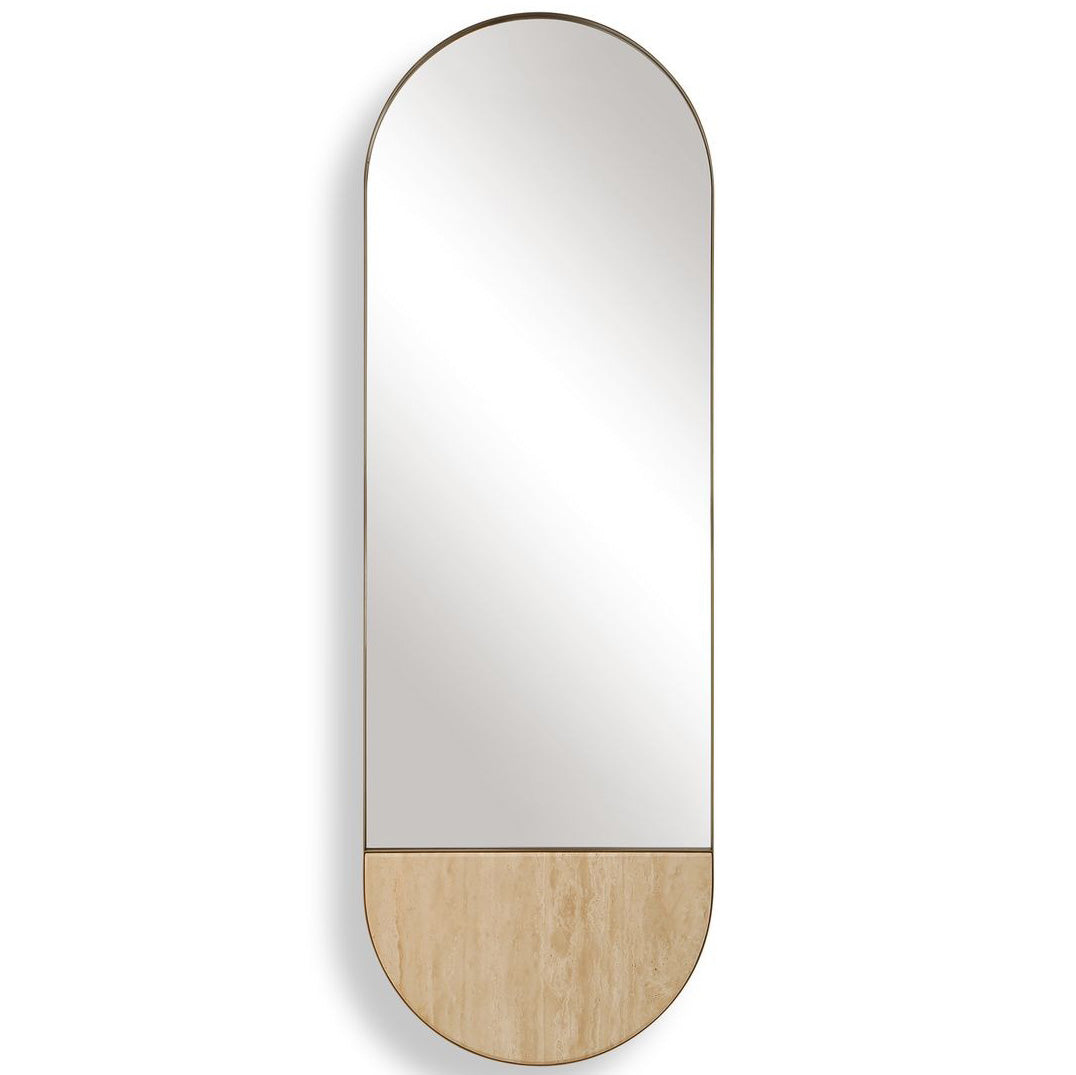 Russo Tall Oval Mirror in Travertine by Uttermost