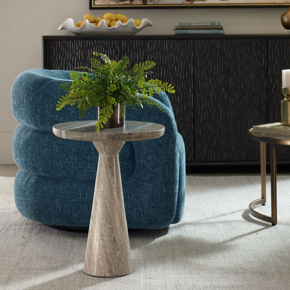 Shura Indoor-Outdoor Accent Table in Marble by Uttermost