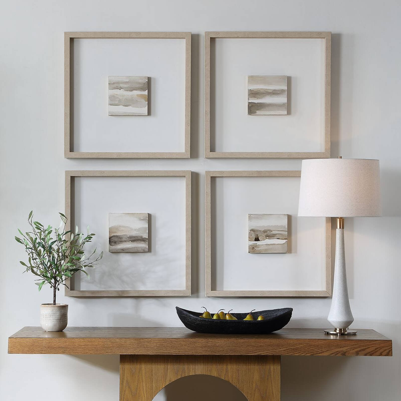 Studying Sepia Hand Painted Canvases - Set of 4 by Uttermost