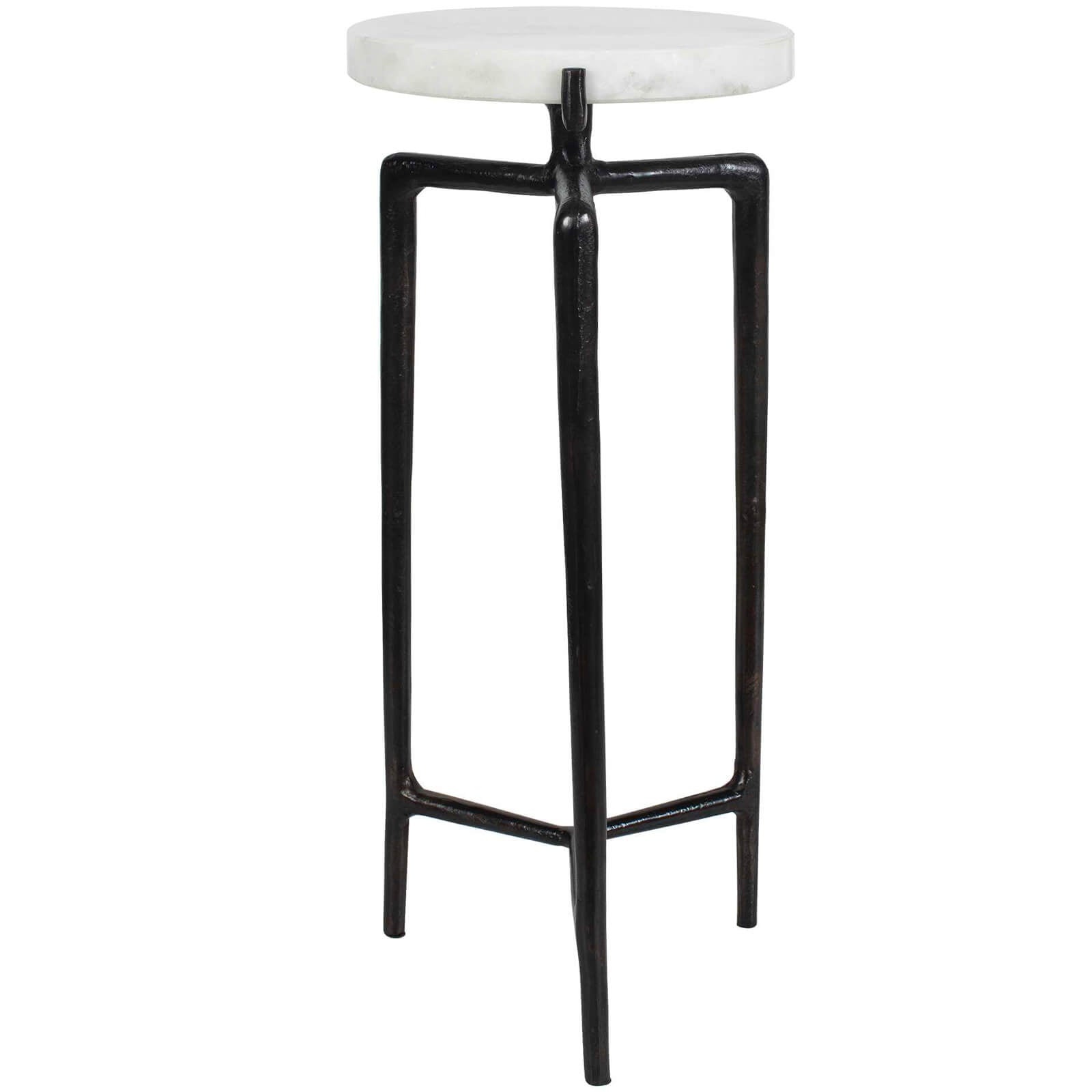 Tobias White Marble Slab Drink Table by Uttermost