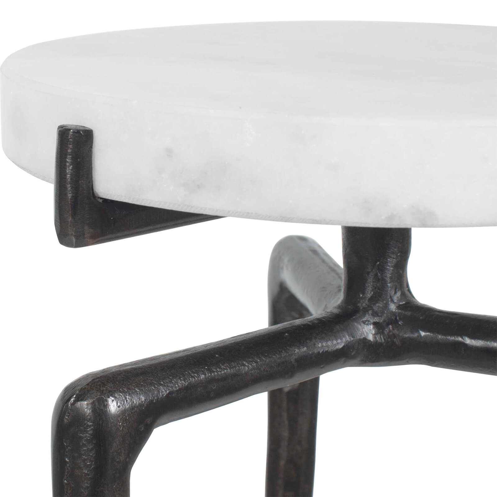 Tobias White Marble Slab Drink Table by Uttermost