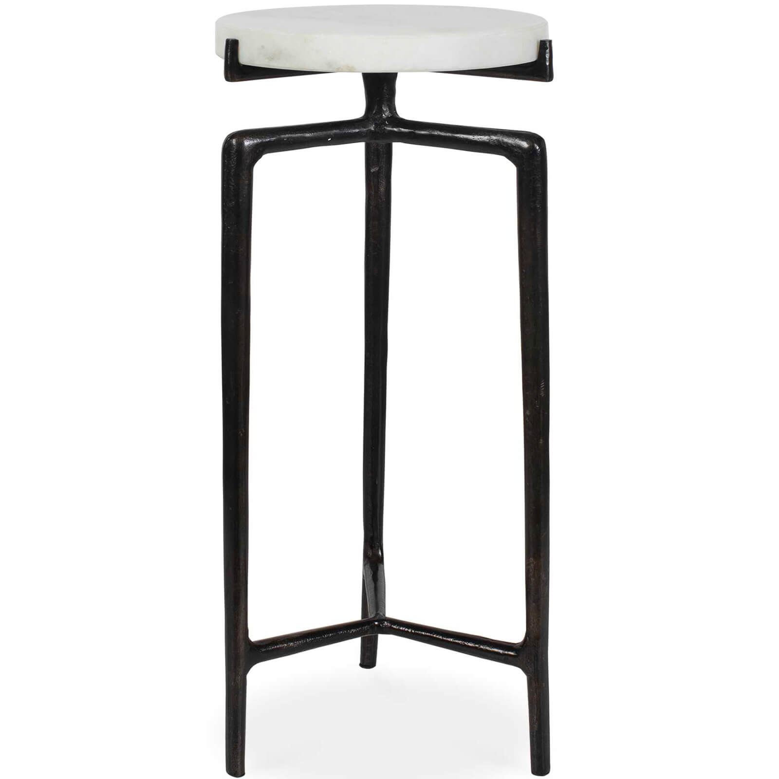 Tobias White Marble Slab Drink Table by Uttermost