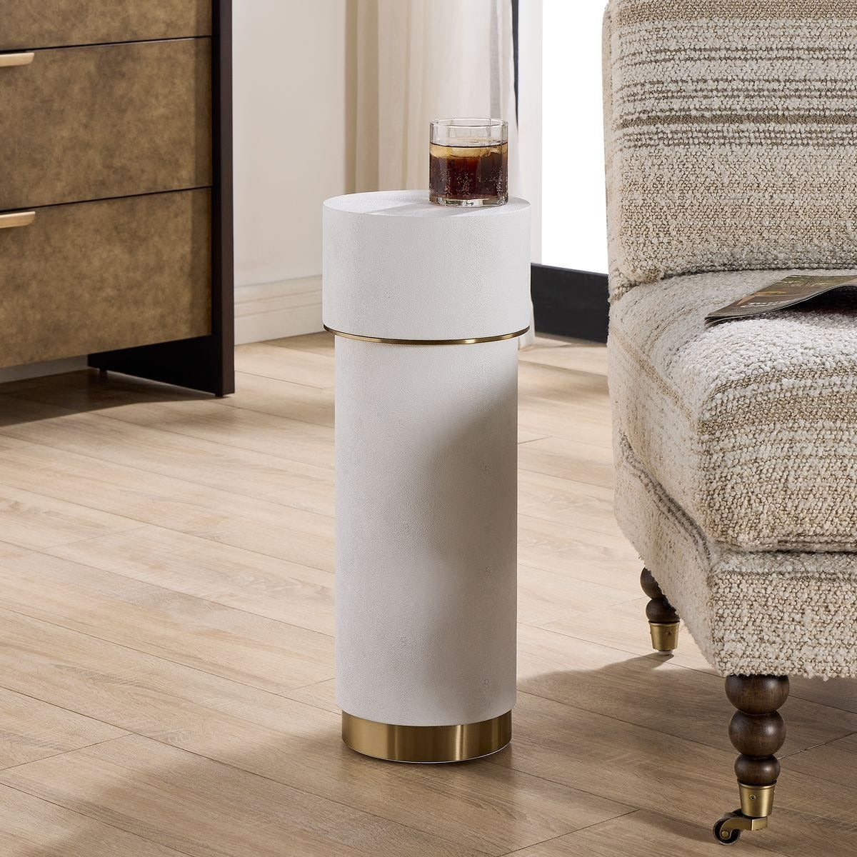 Wessex Drink Table in White by Uttermost