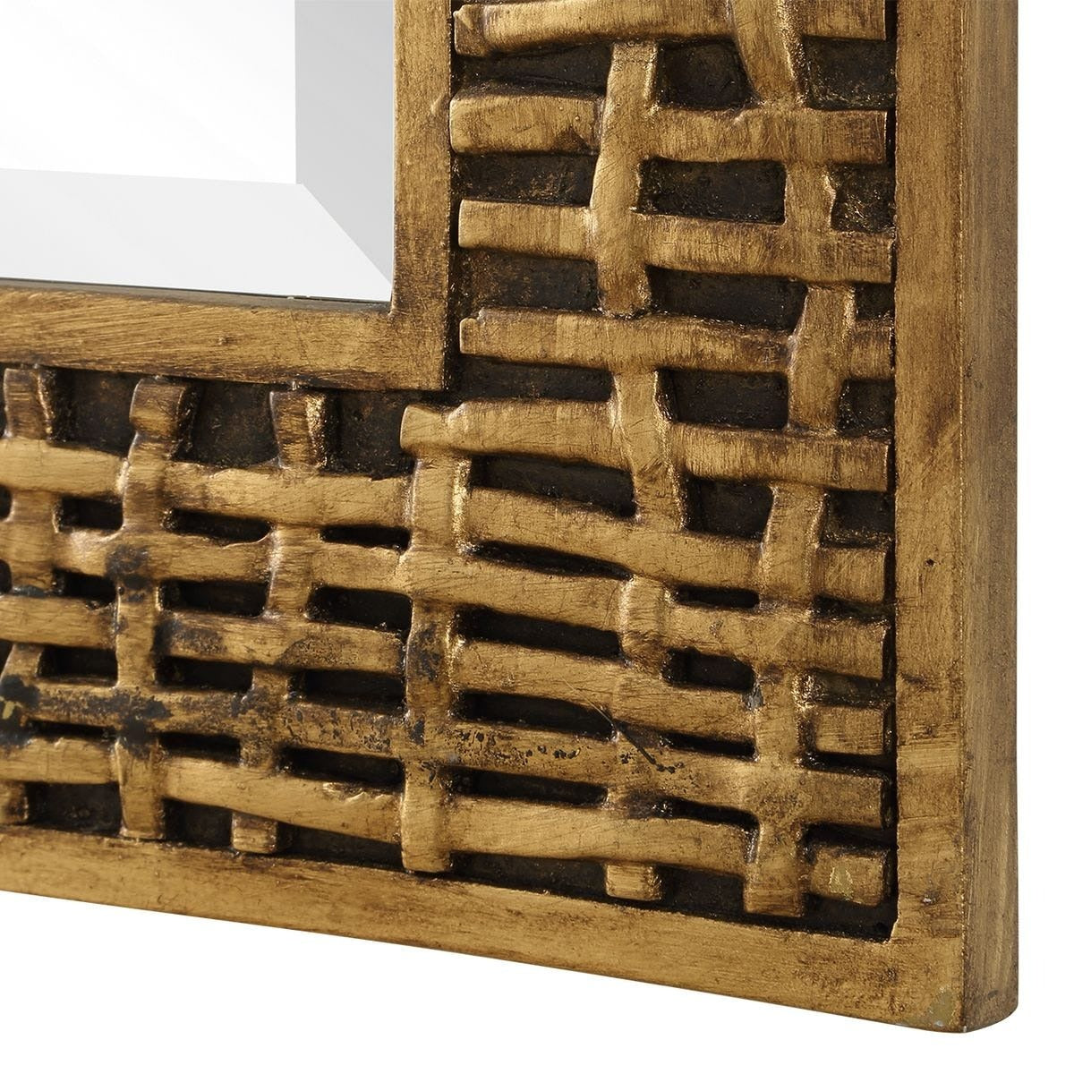 Woven In Time Mirror in Gold by Uttermost