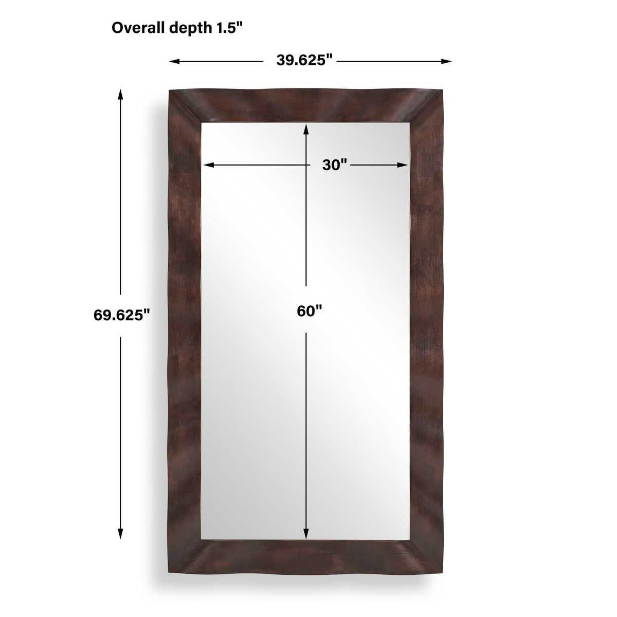 Wrinkle Wavy Mirror in Wood by Uttermost